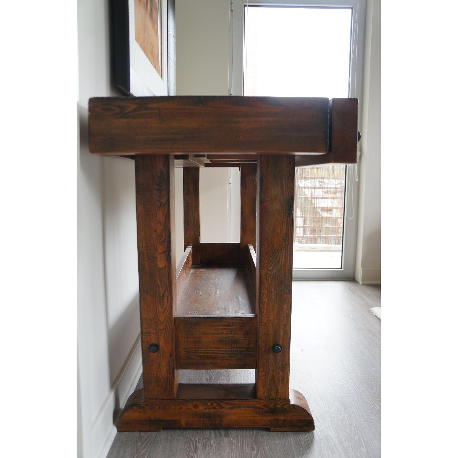 Rustic Wood Console Bar - AptDeco