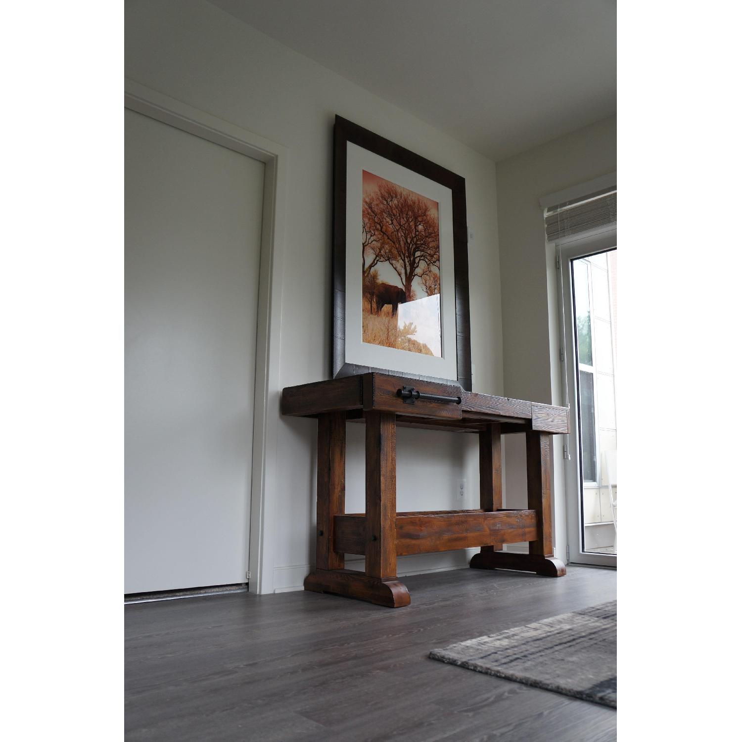 Rustic Wood Console Bar - AptDeco