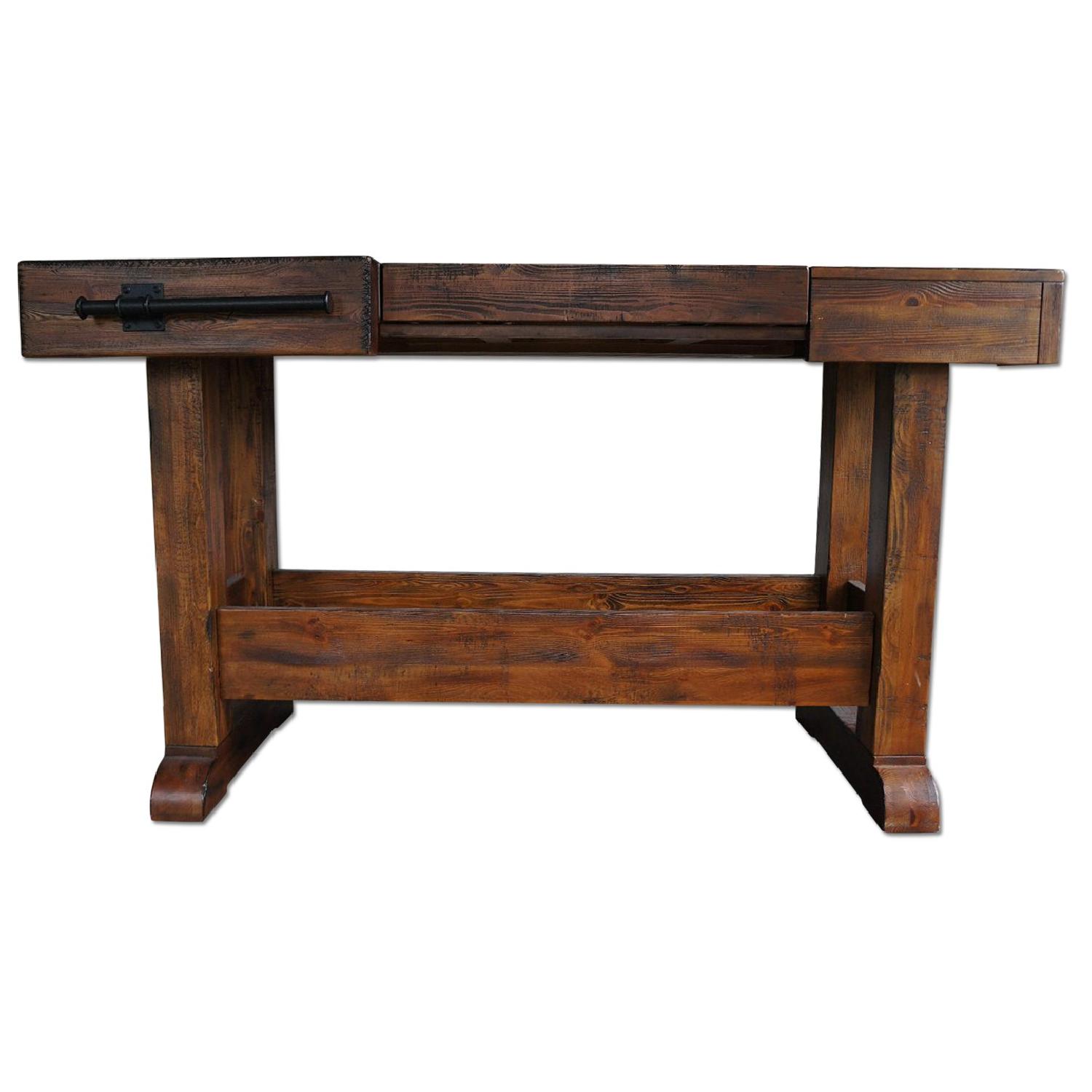 Rustic Wood Console Bar - AptDeco