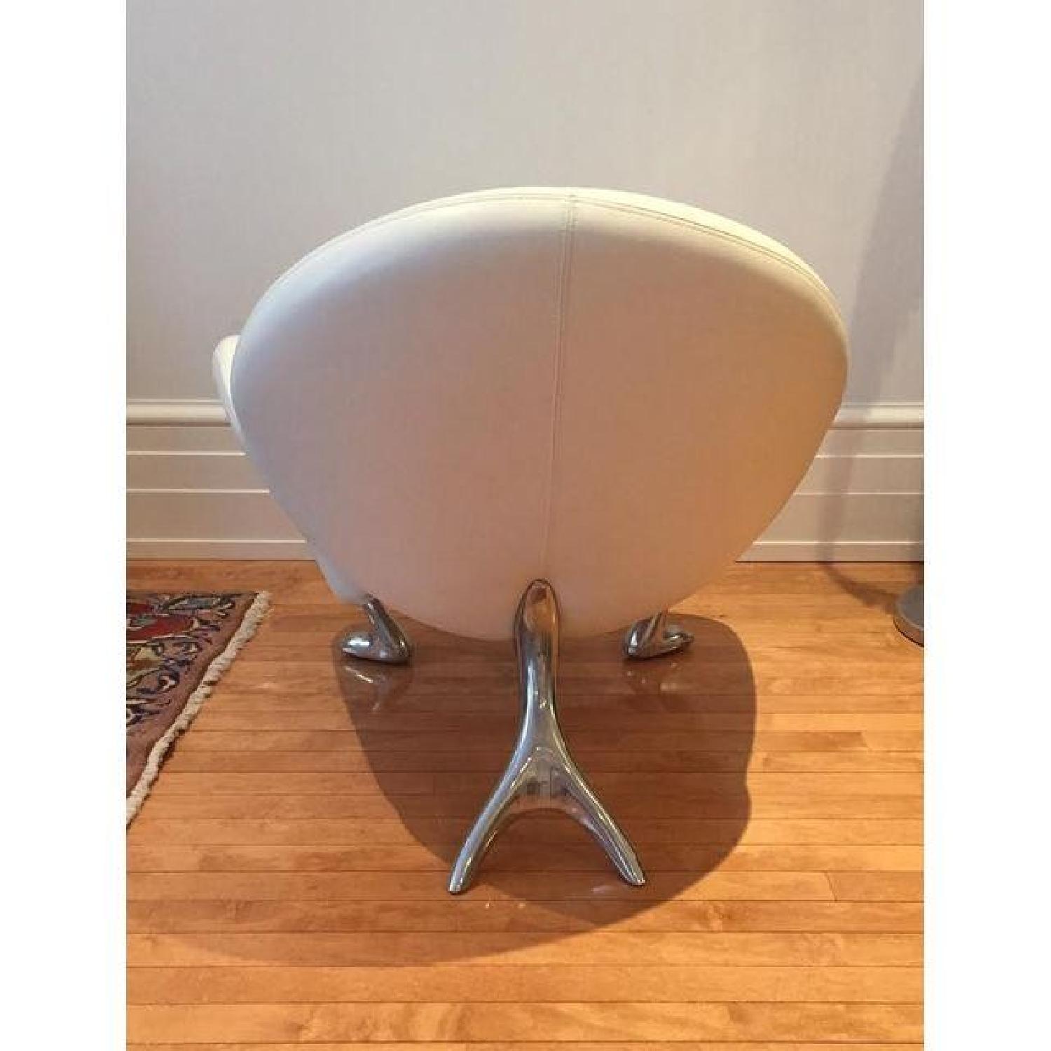 LeoLux White Leather Papageno Chair - image-1