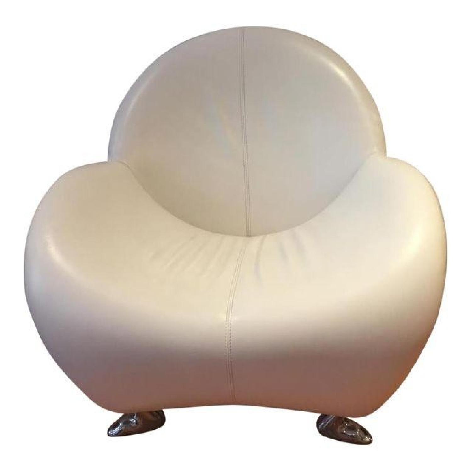 LeoLux White Leather Papageno Chair - image-0
