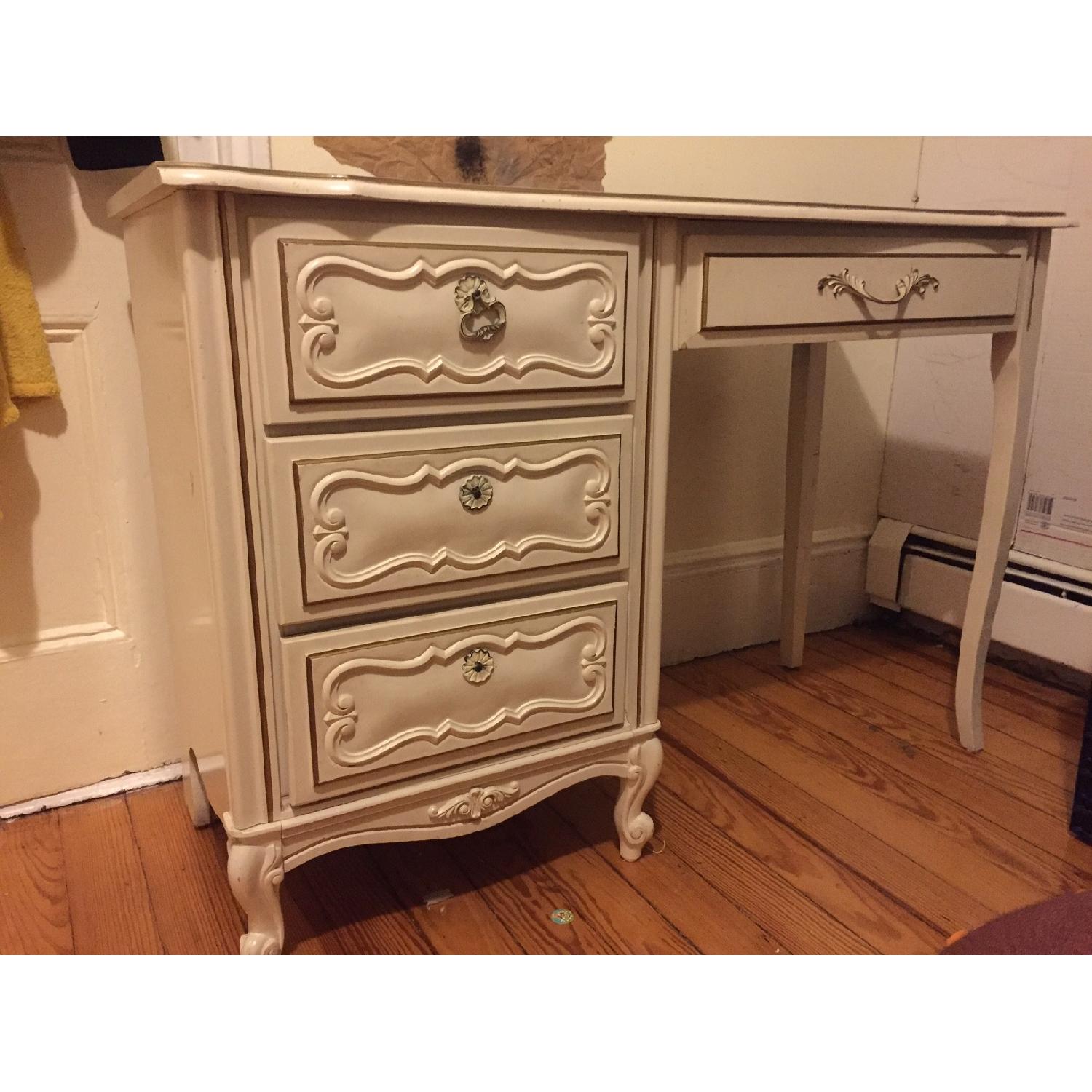 Vintage Shabby Chic Dresser w/ Mirror + Desk - image-4