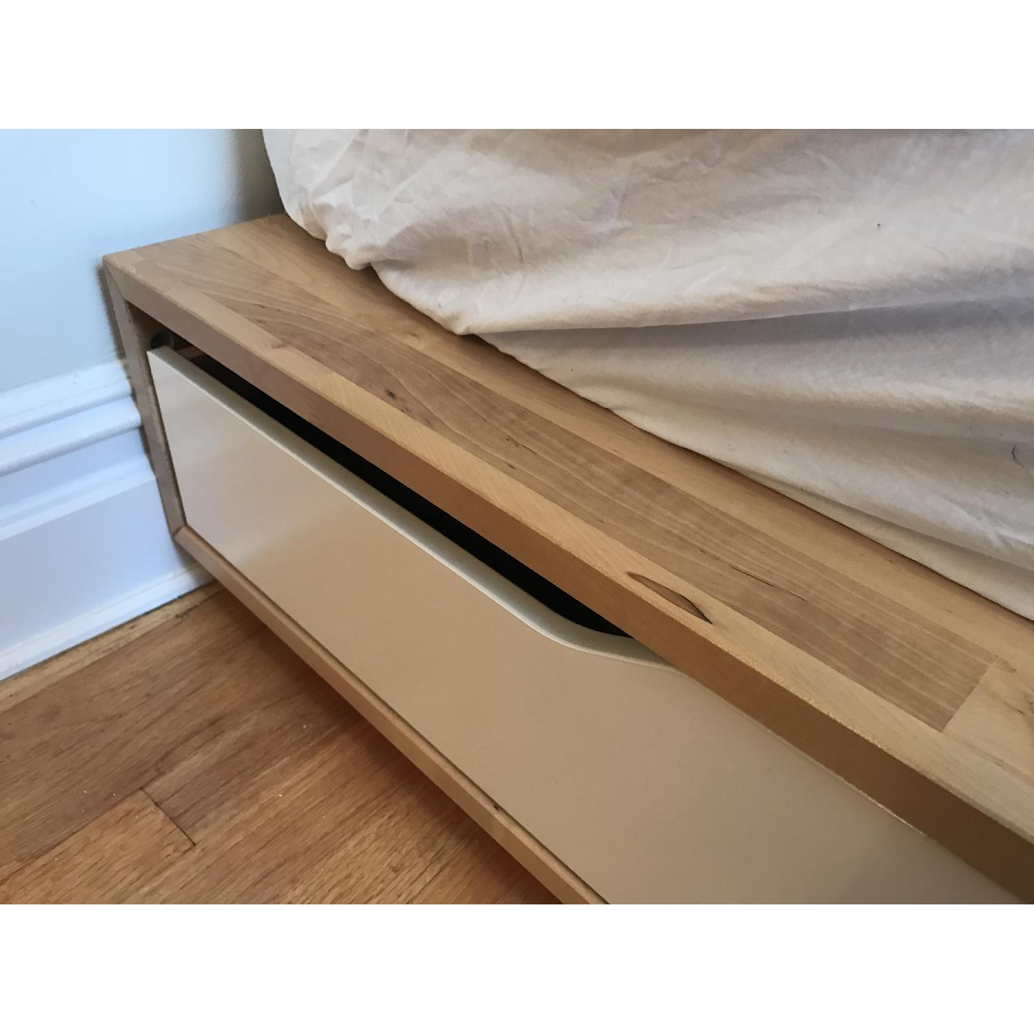 Ikea Mandal Birch Queen Size Bed Frame w/ Storage in White - image-3