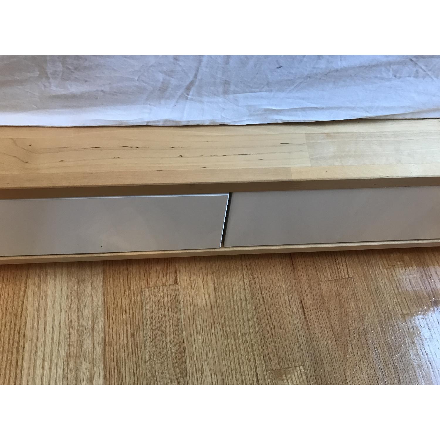 Ikea Mandal Birch Queen Size Bed Frame w/ Storage in White - image-4