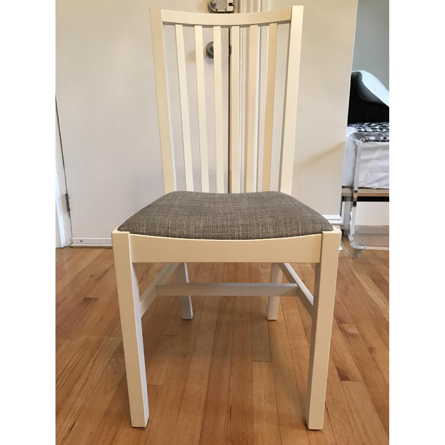 Ikea Nornas Dining Chairs in White/Isunda Gray - image-1
