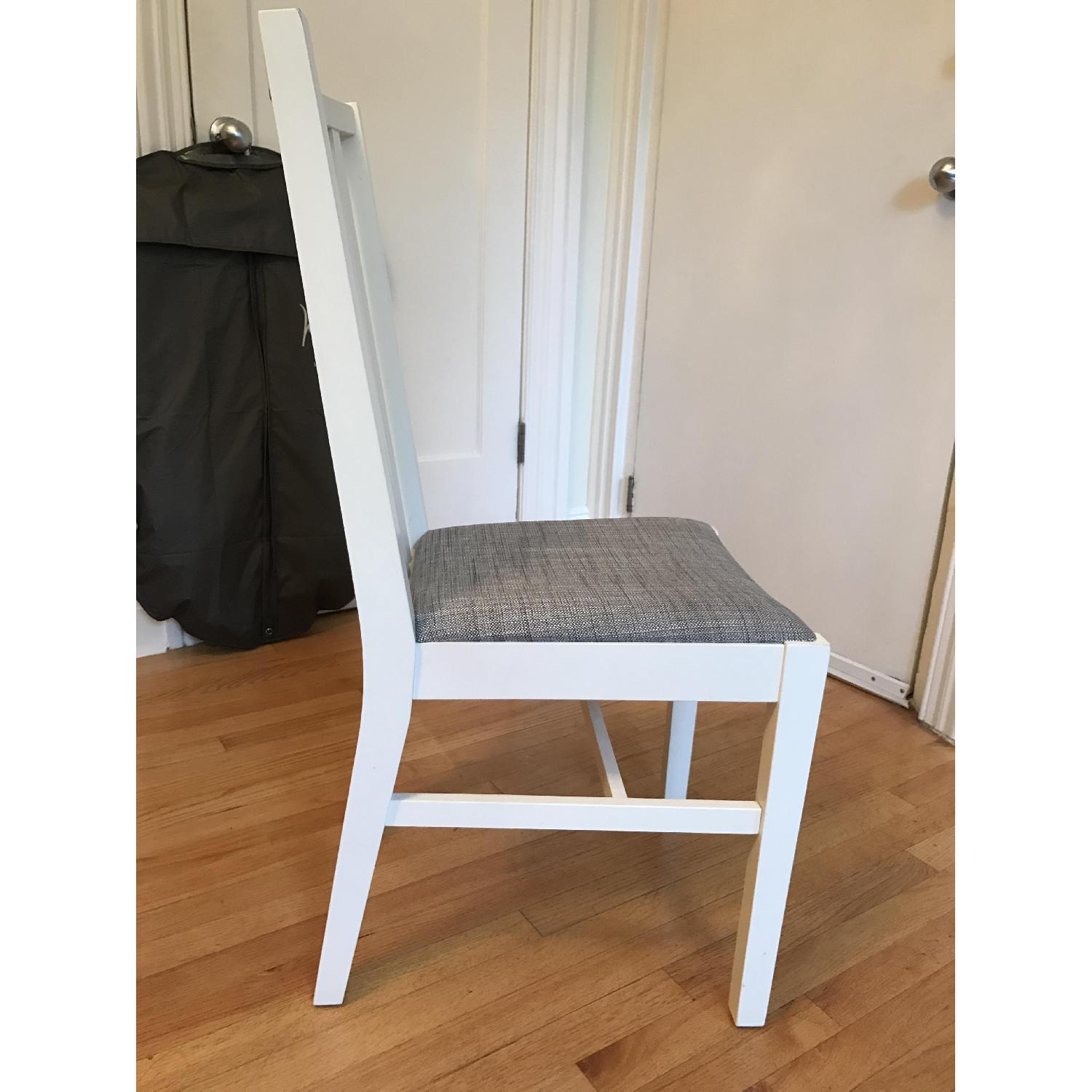 Ikea Nornas Dining Chairs in White/Isunda Gray - image-3