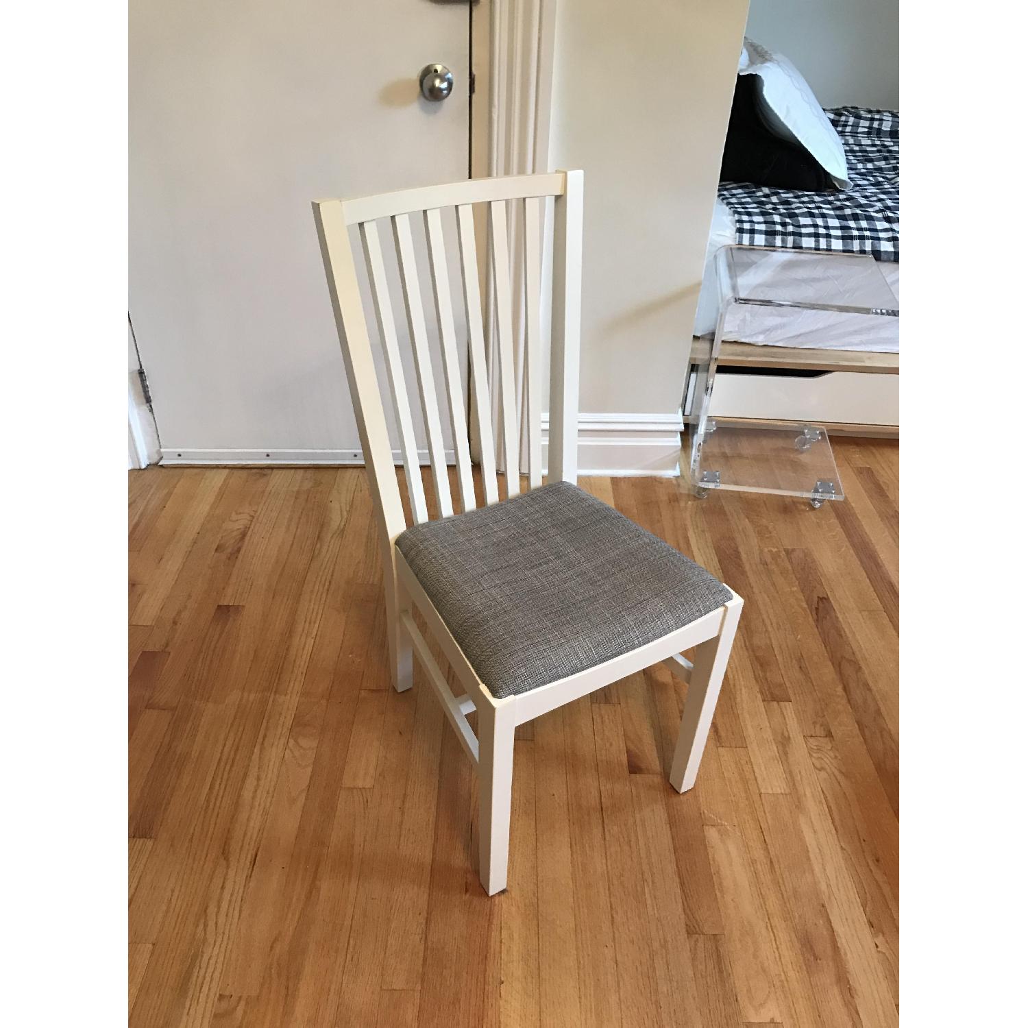 Ikea Nornas Dining Chairs in White/Isunda Gray - image-5