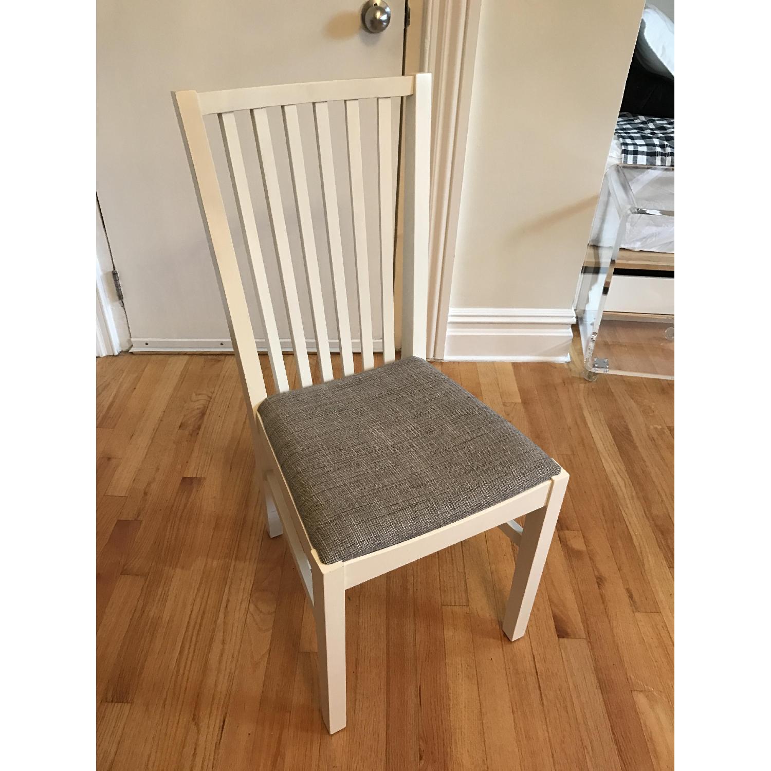 Ikea Nornas Dining Chairs in White/Isunda Gray - image-8