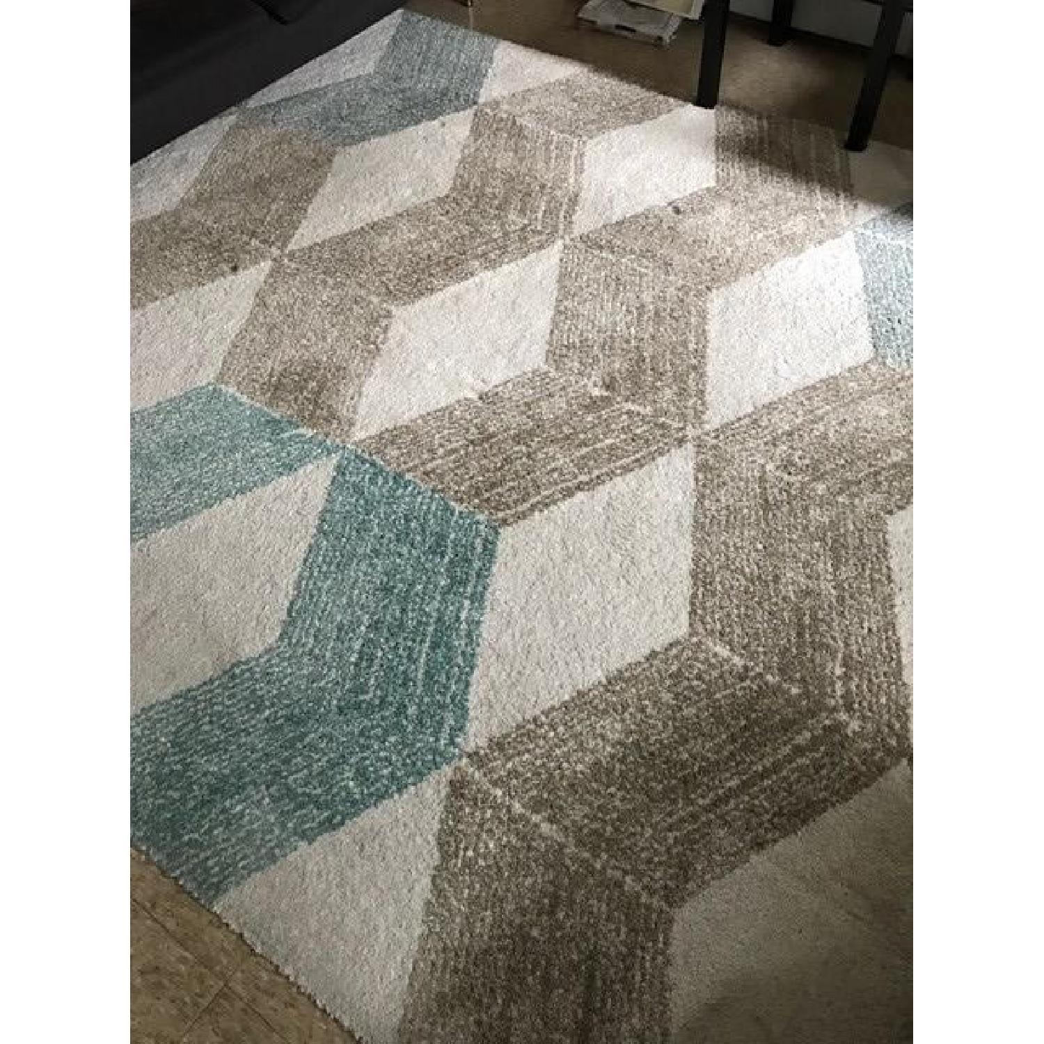 Ikea Marslev Turquoise & Beige Area Rug - image-1
