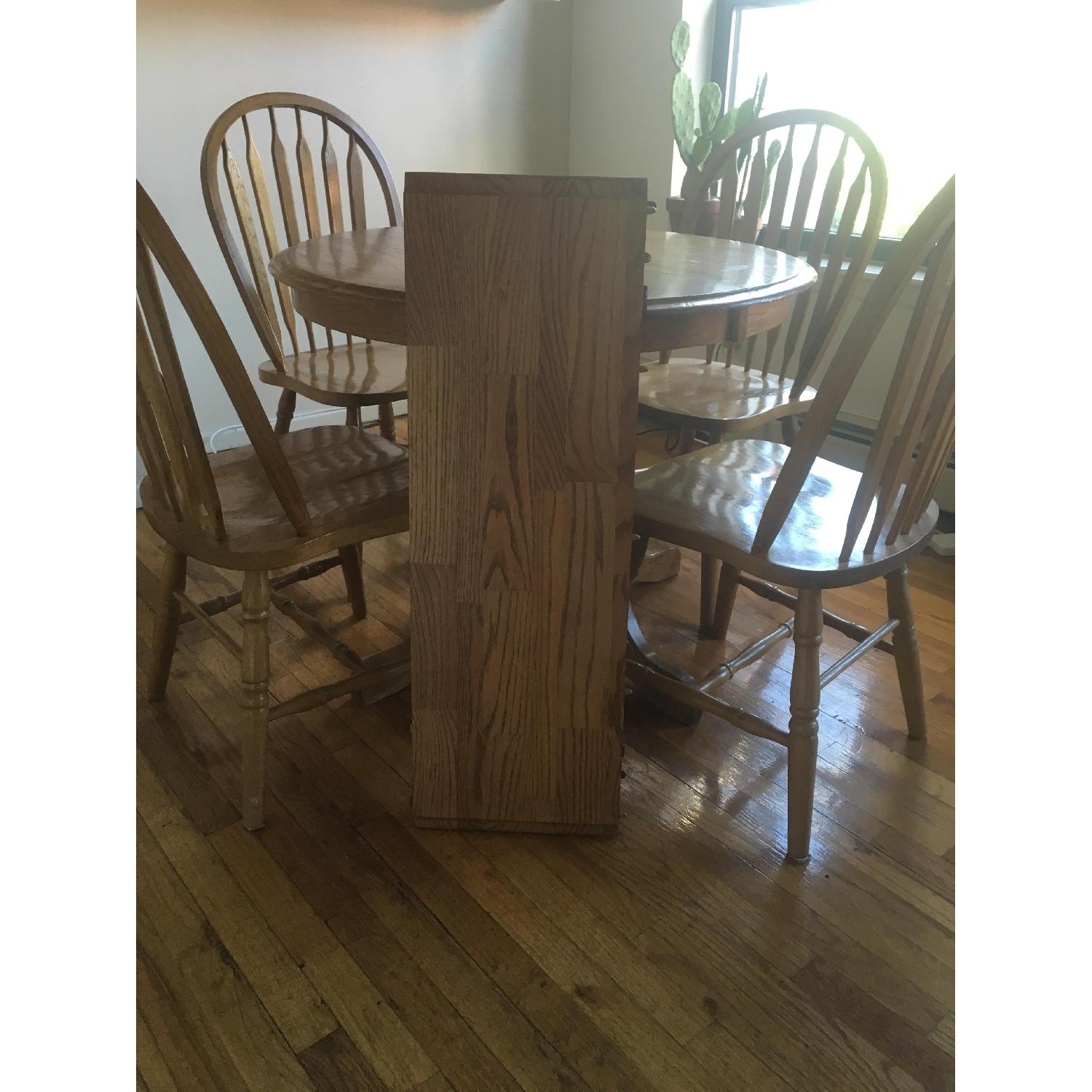 Oak Expandable Dining Table w/ 4 Chairs - image-2