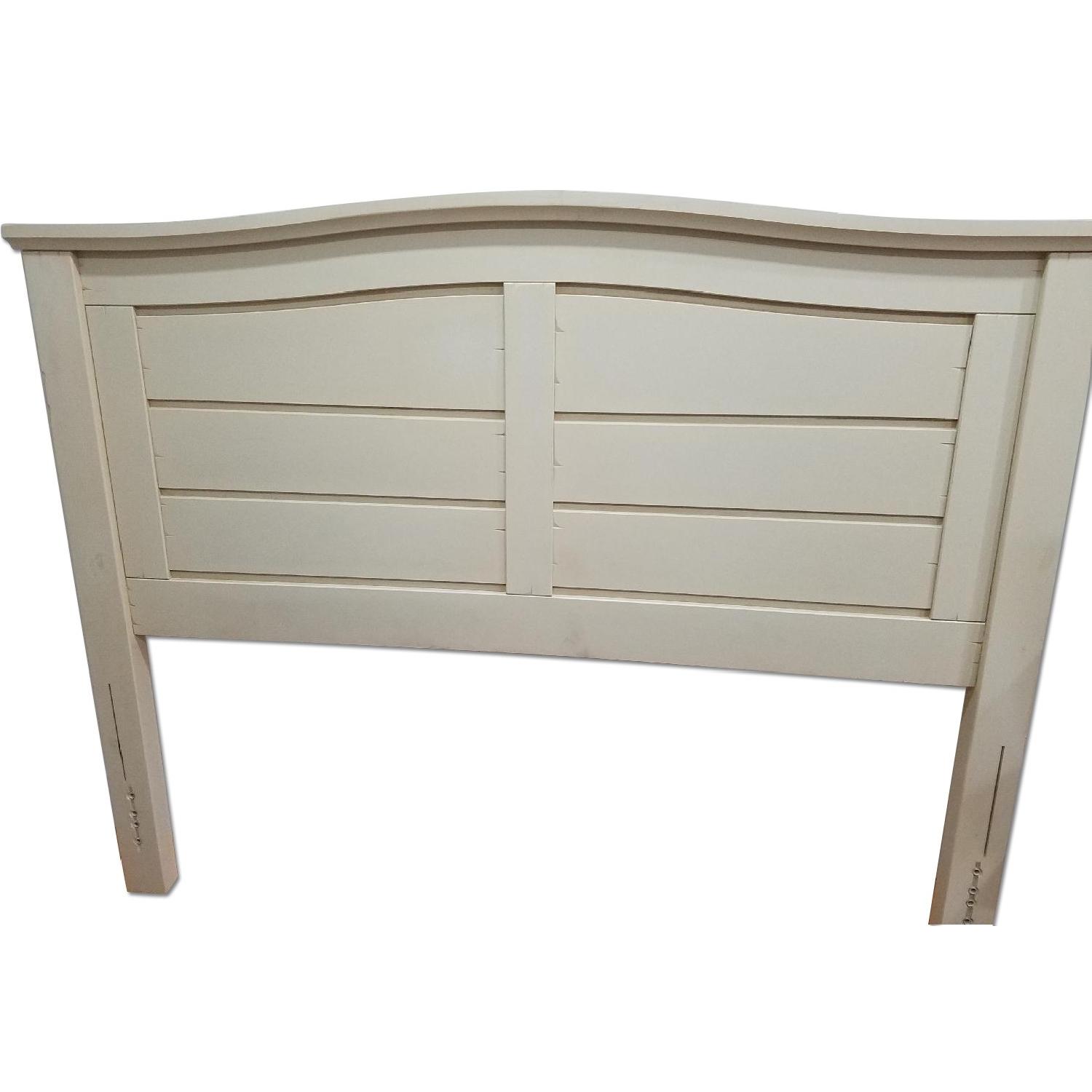Pier 1 Antique White Queen Headboard AptDeco