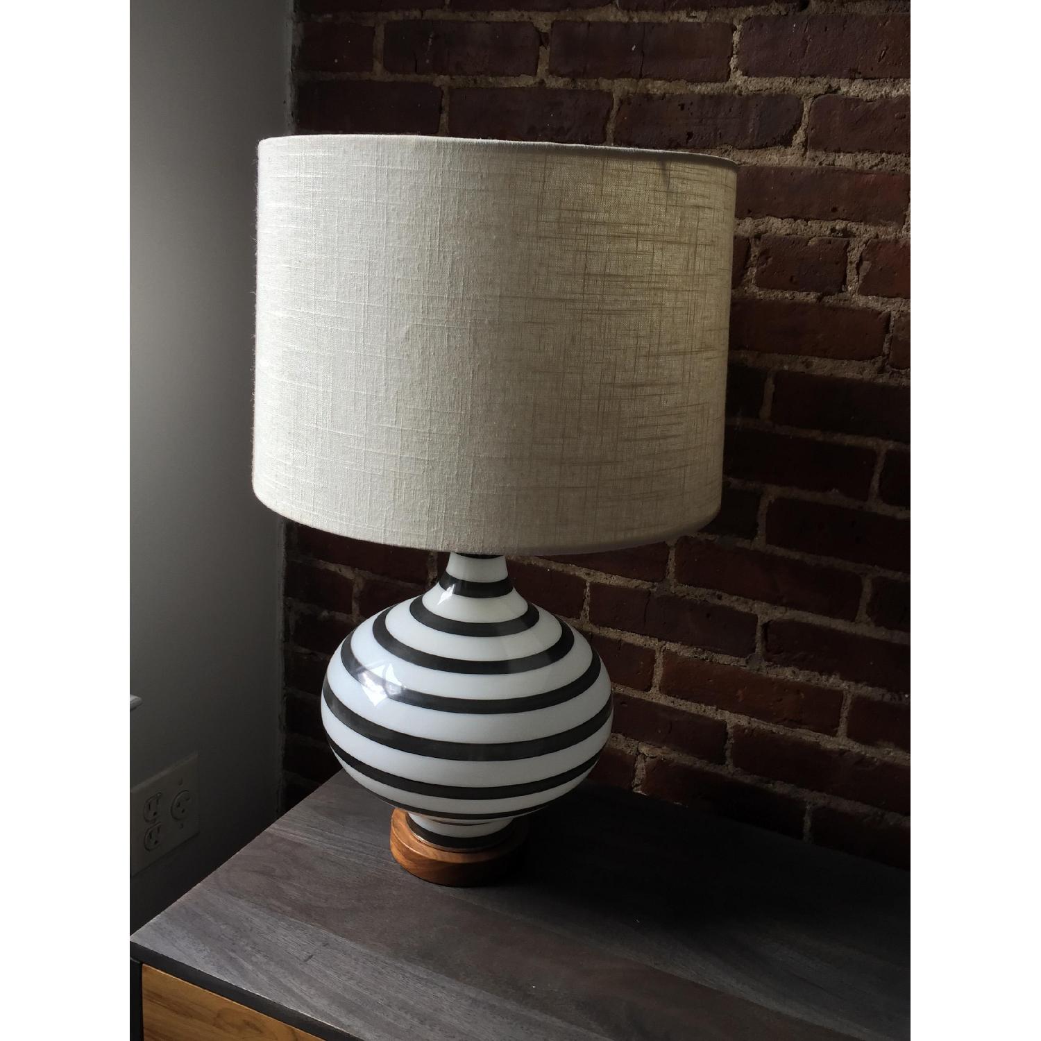 School House Electric Mid Century Black & White Ceramic Table Lamp - image-3
