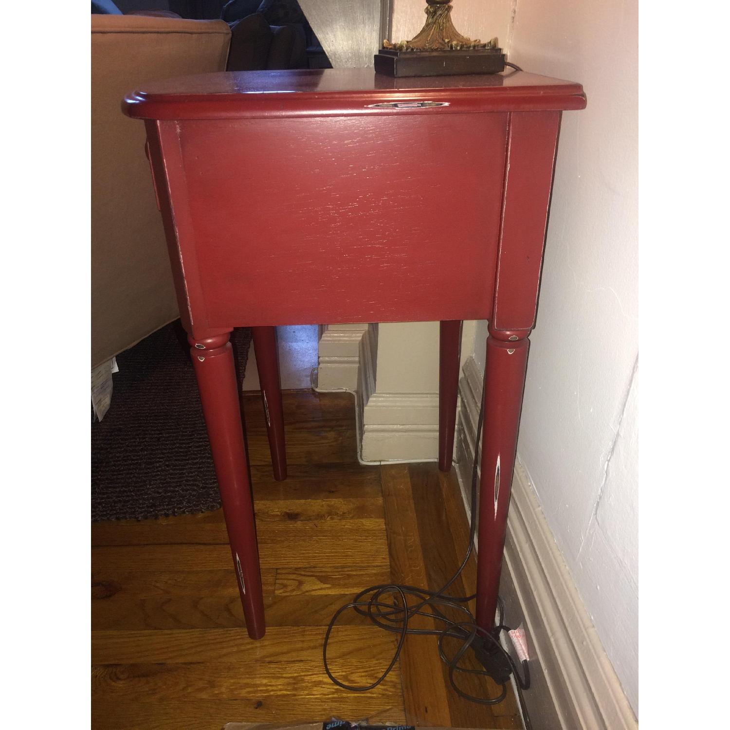 Pottery Barn Red Wood Side Table - image-2