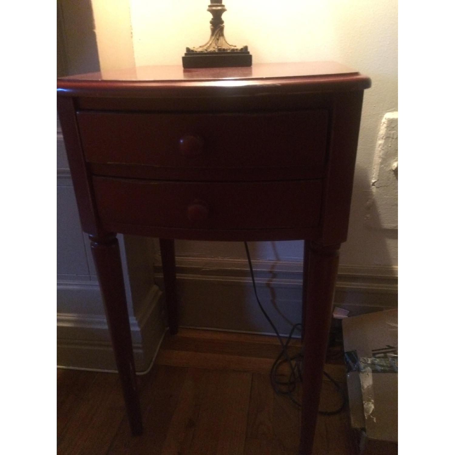 Pottery Barn Red Wood Side Table - image-3