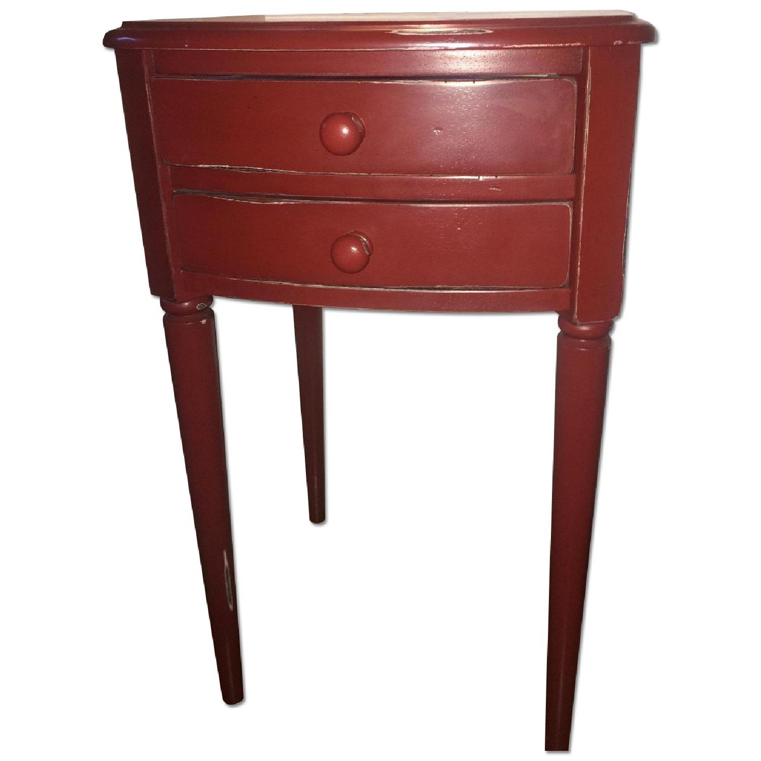 Pottery Barn Red Wood Side Table - image-0