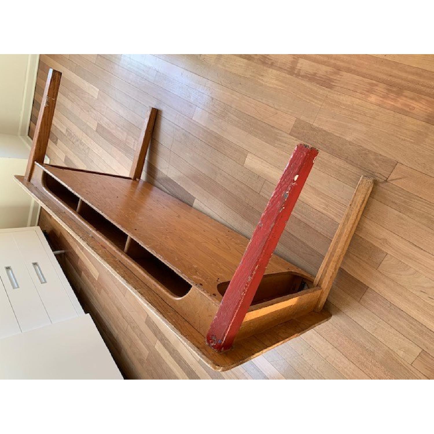 MCM Children's Desk Table w /4 Heywood Wakefield Chairs - image-5