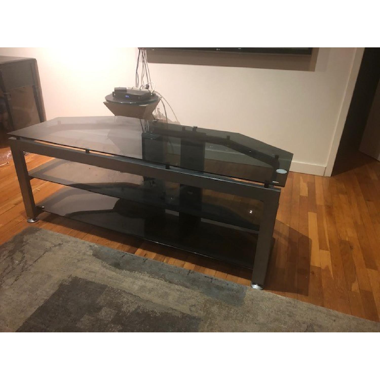 Bush Contemporary TV Stand in Tempered Glass & Steel - image-2