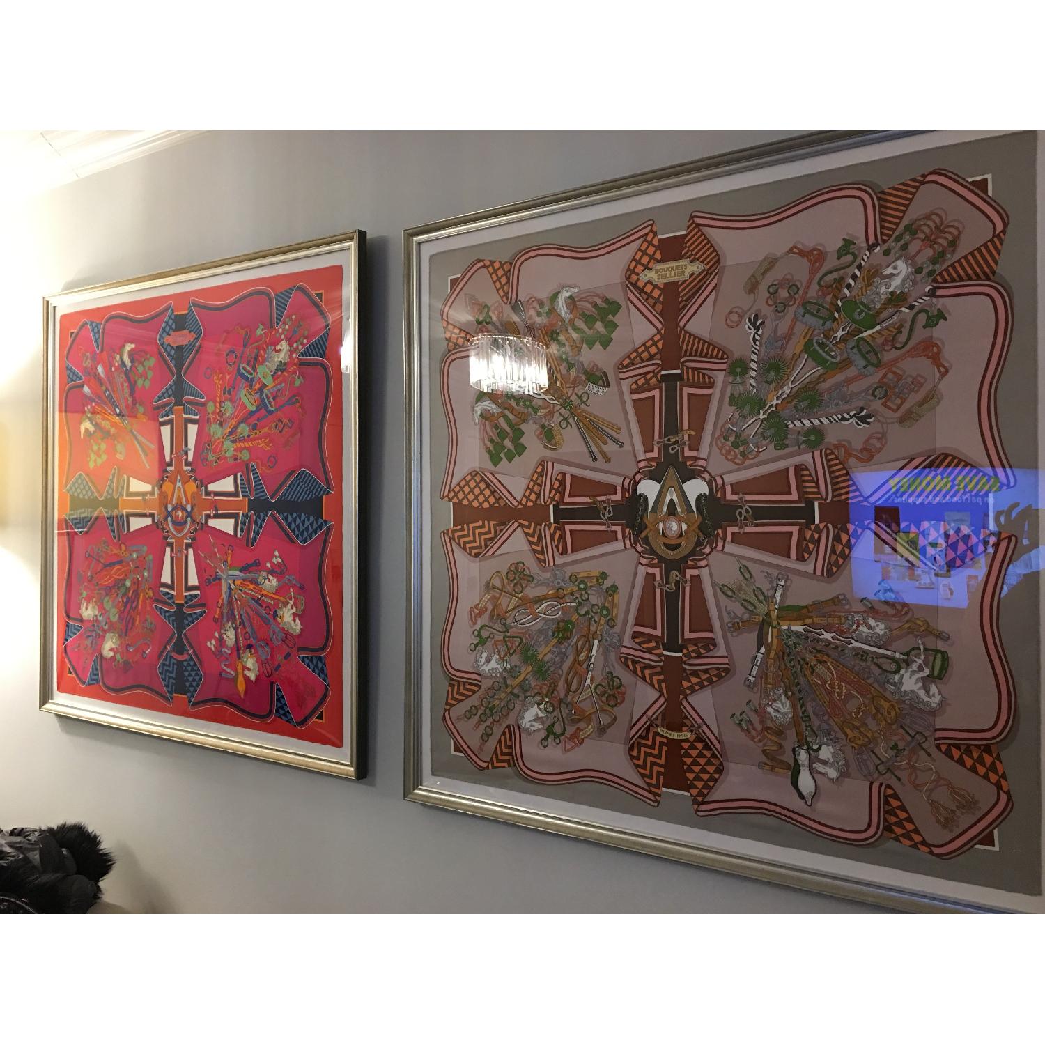 Hermes Framed Scarves Bouquet Sellier - image-11