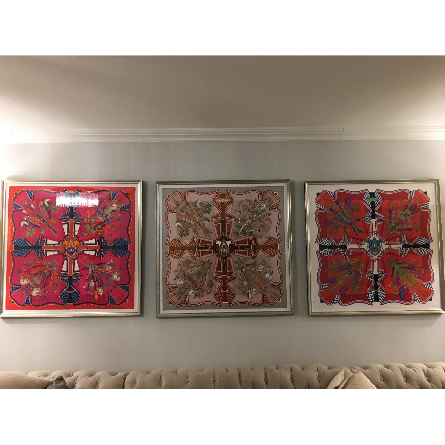 Hermes Framed Scarves Bouquet Sellier - image-13