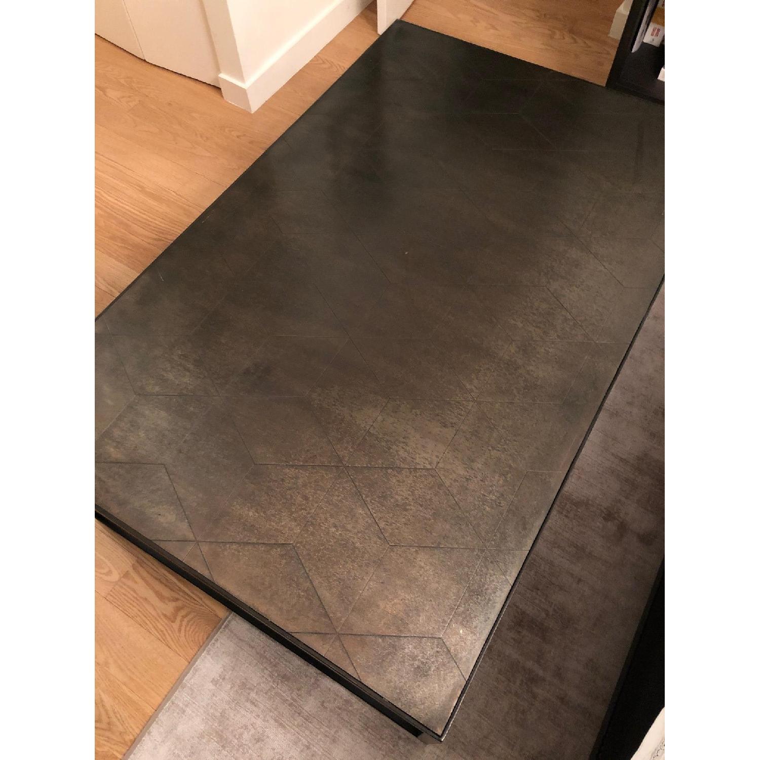 Restoration Hardware Metal Parquet Rectangular Coffee Table - image-3