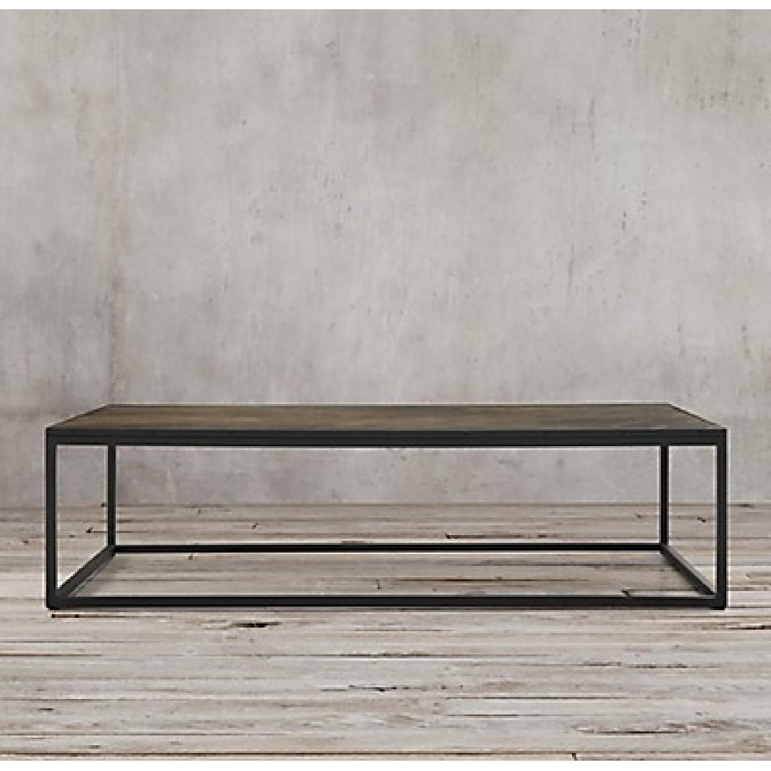 Restoration Hardware Metal Parquet Rectangular Coffee Table - image-12
