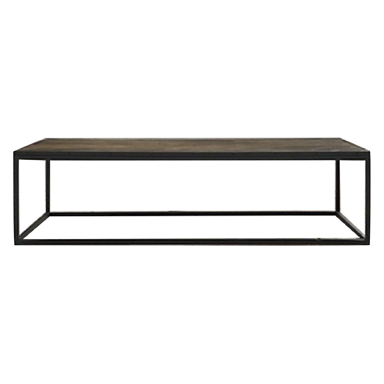 Restoration Hardware Metal Parquet Rectangular Coffee Table AptDeco