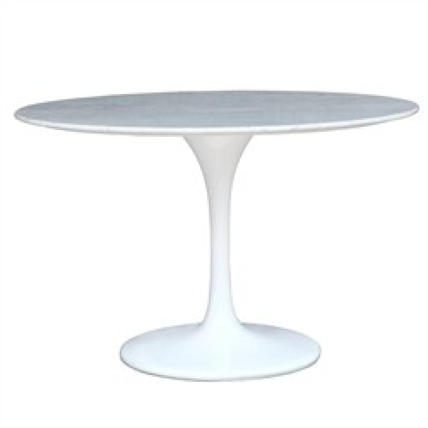 Fine Mod Imports Flower Marble Table w/ 4 CB2 Phoenix Chairs - image-0