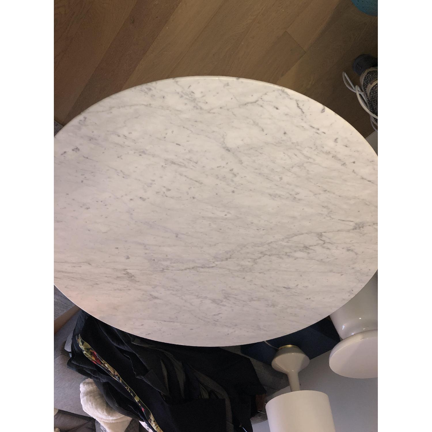 Fine Mod Imports Flower Marble Table w/ 4 CB2 Phoenix Chairs - image-3