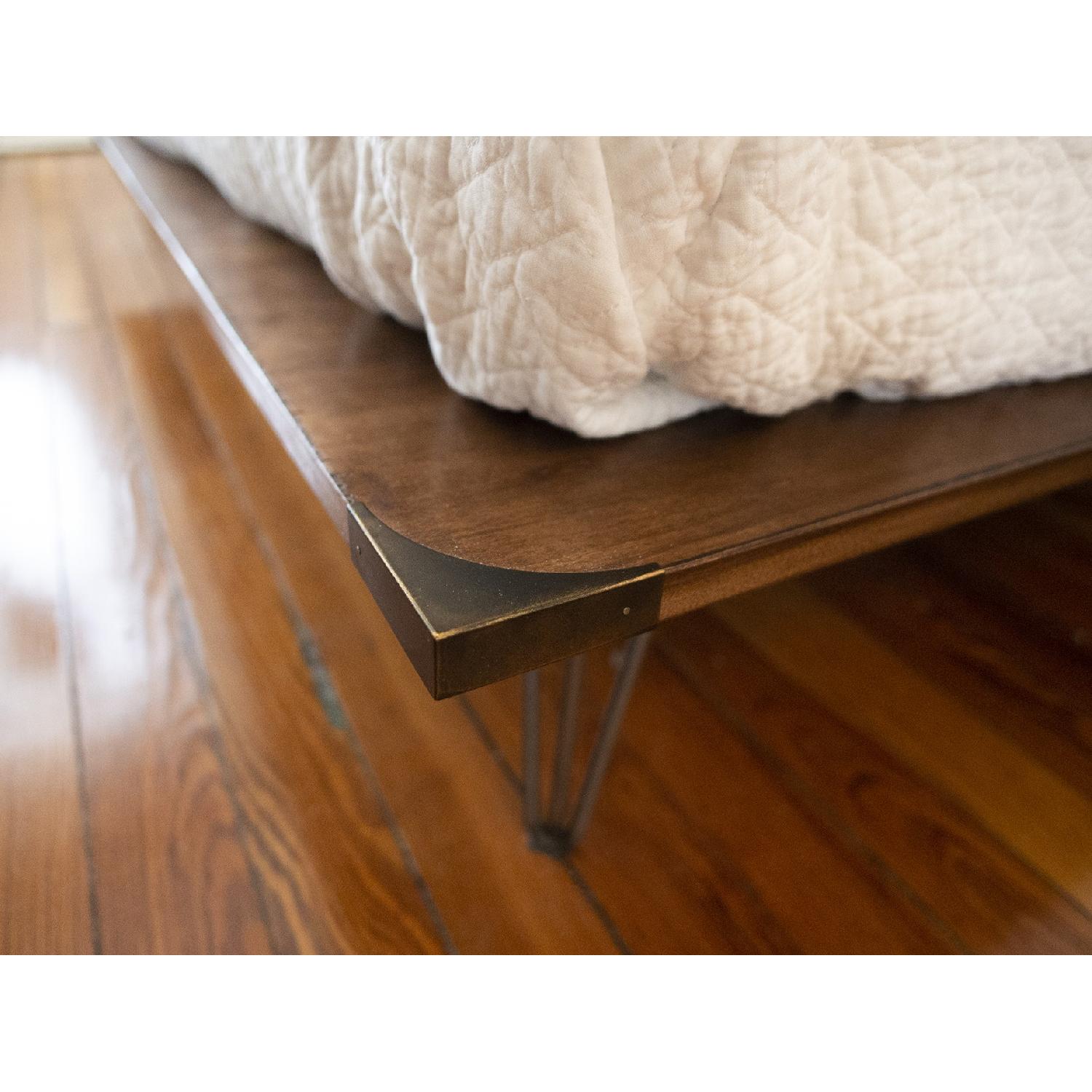 Mid-Century Style King Platform Bed w/ Slanted Headboard - image-5