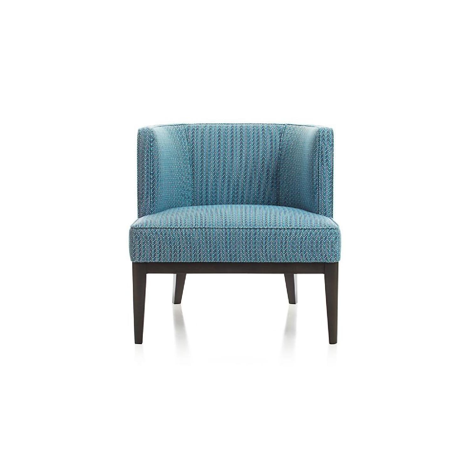 Crate Barrel Grayson Blue Barrel Chair