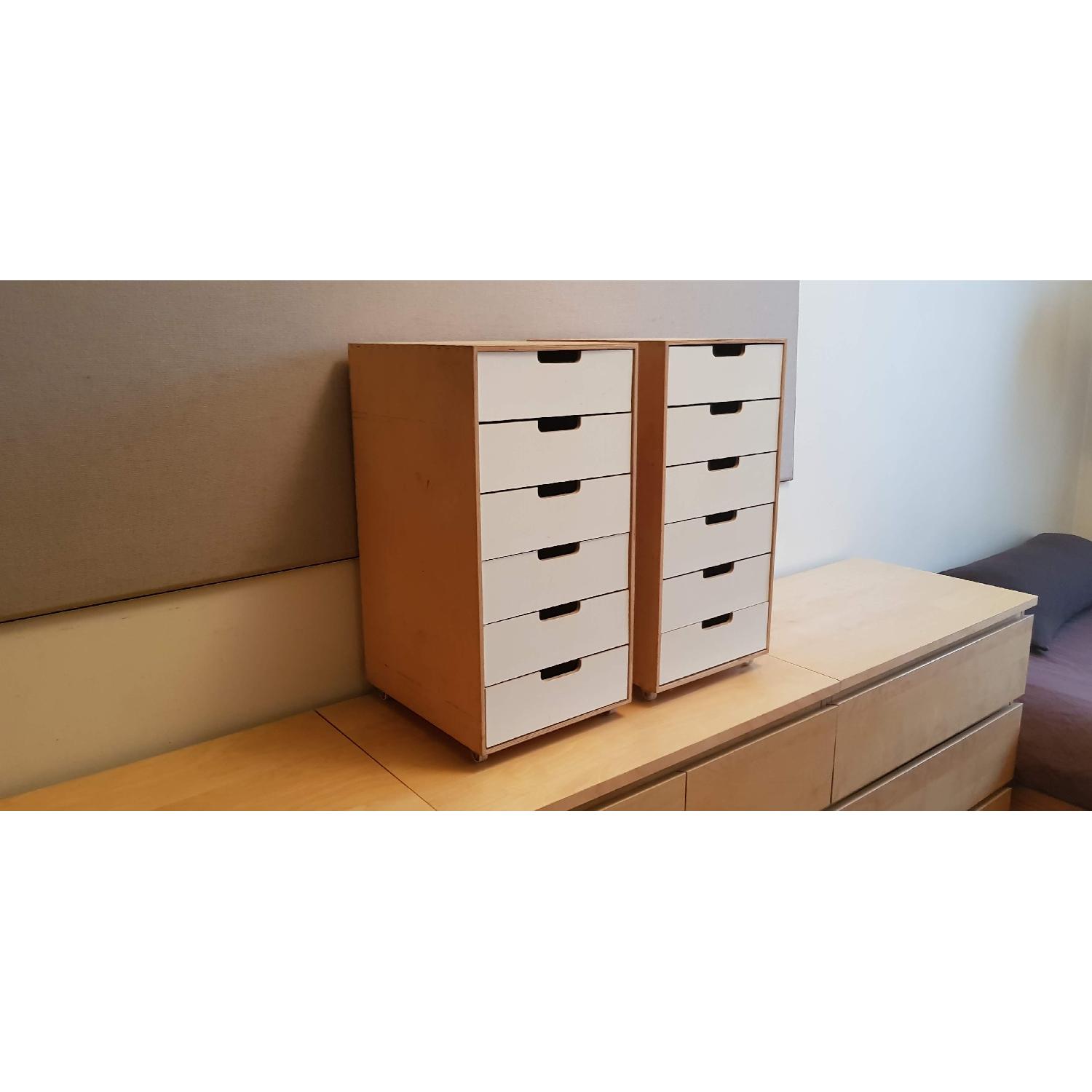 Ikea Vintage 6Drawer Desk Storage Units on Casters AptDeco