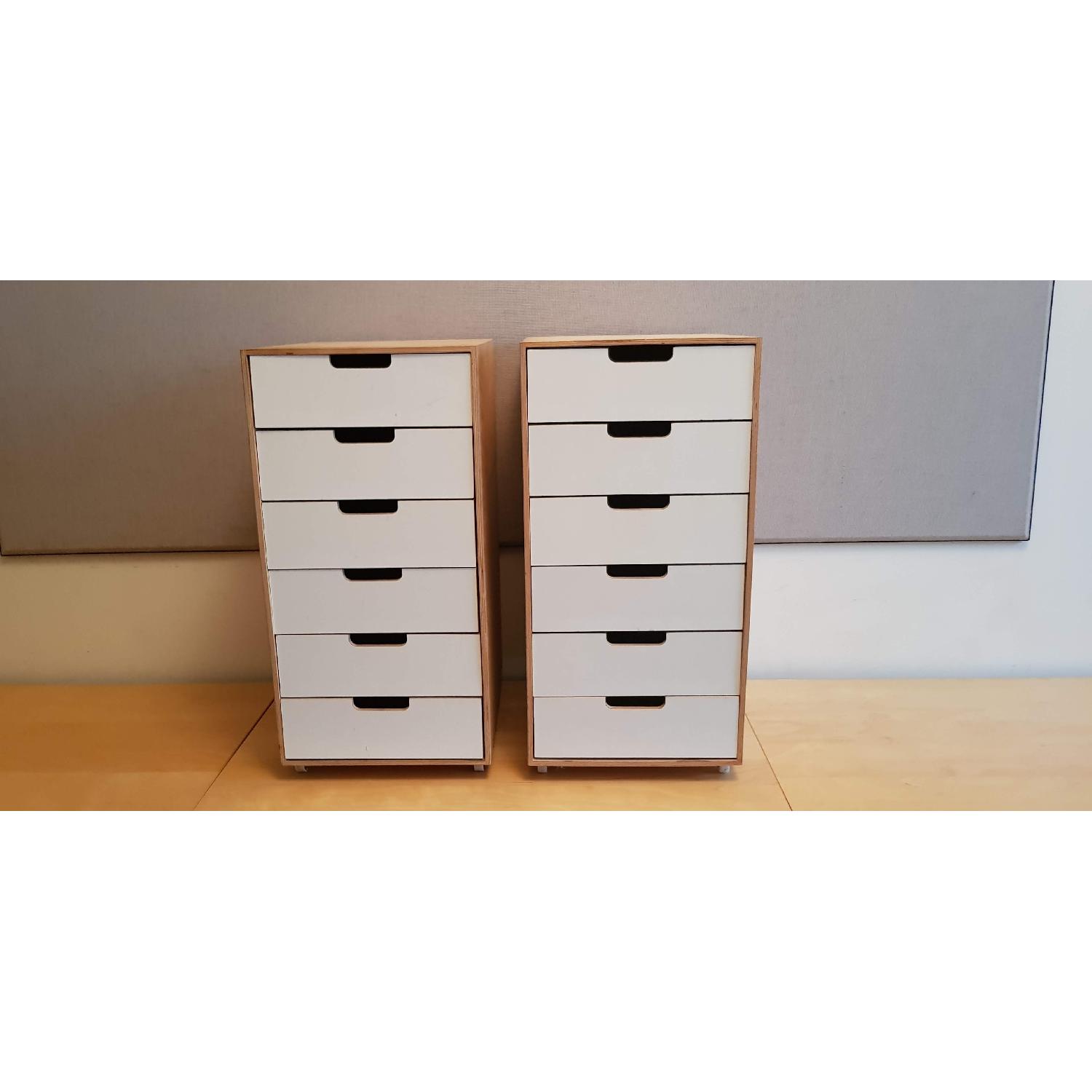 Ikea Vintage 6Drawer Desk Storage Units on Casters AptDeco