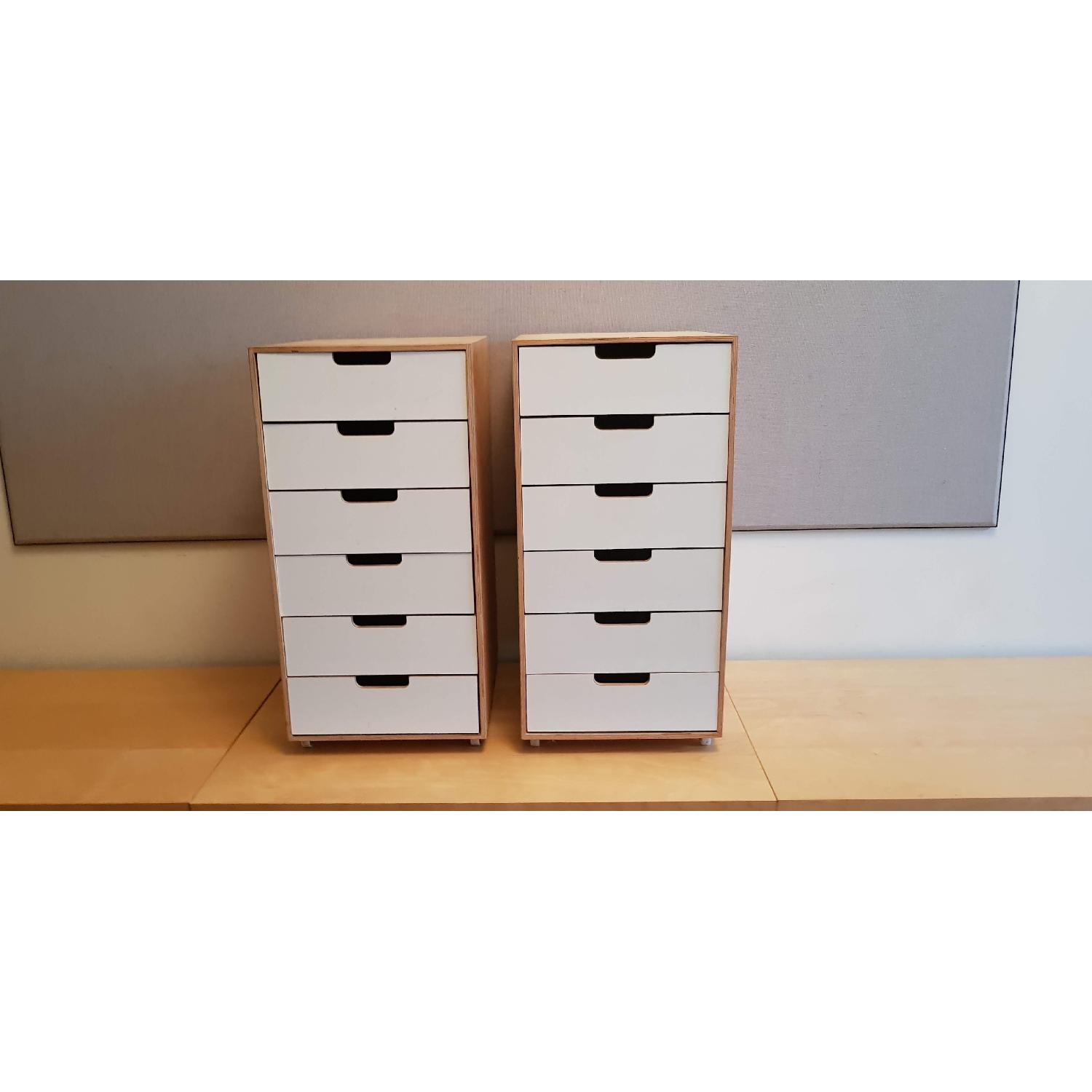 Ikea Vintage 6Drawer Desk Storage Units on Casters AptDeco