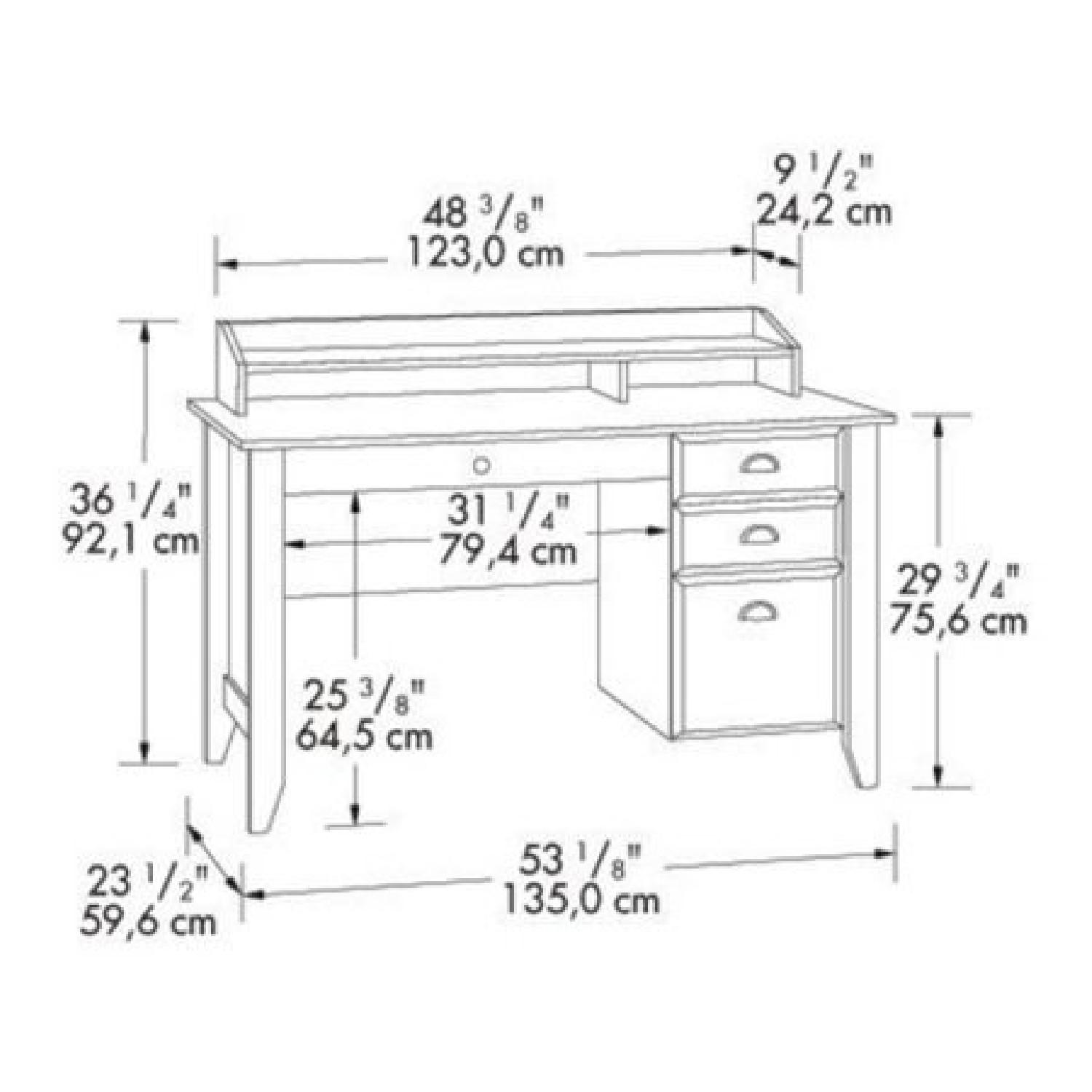 Sauder Shoal Creek Desk w/ Storage Drawers & Hutch AptDeco