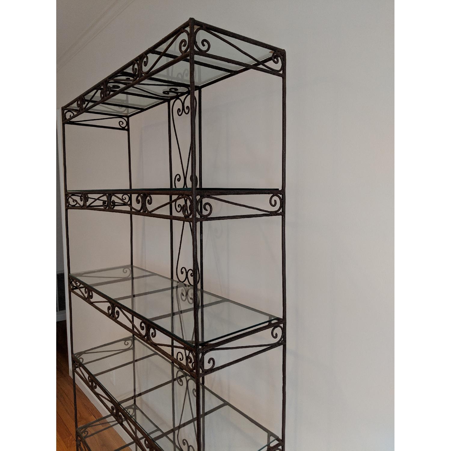 Vintage 7-Shelf Rustic Wrought Iron Etagere - image-6