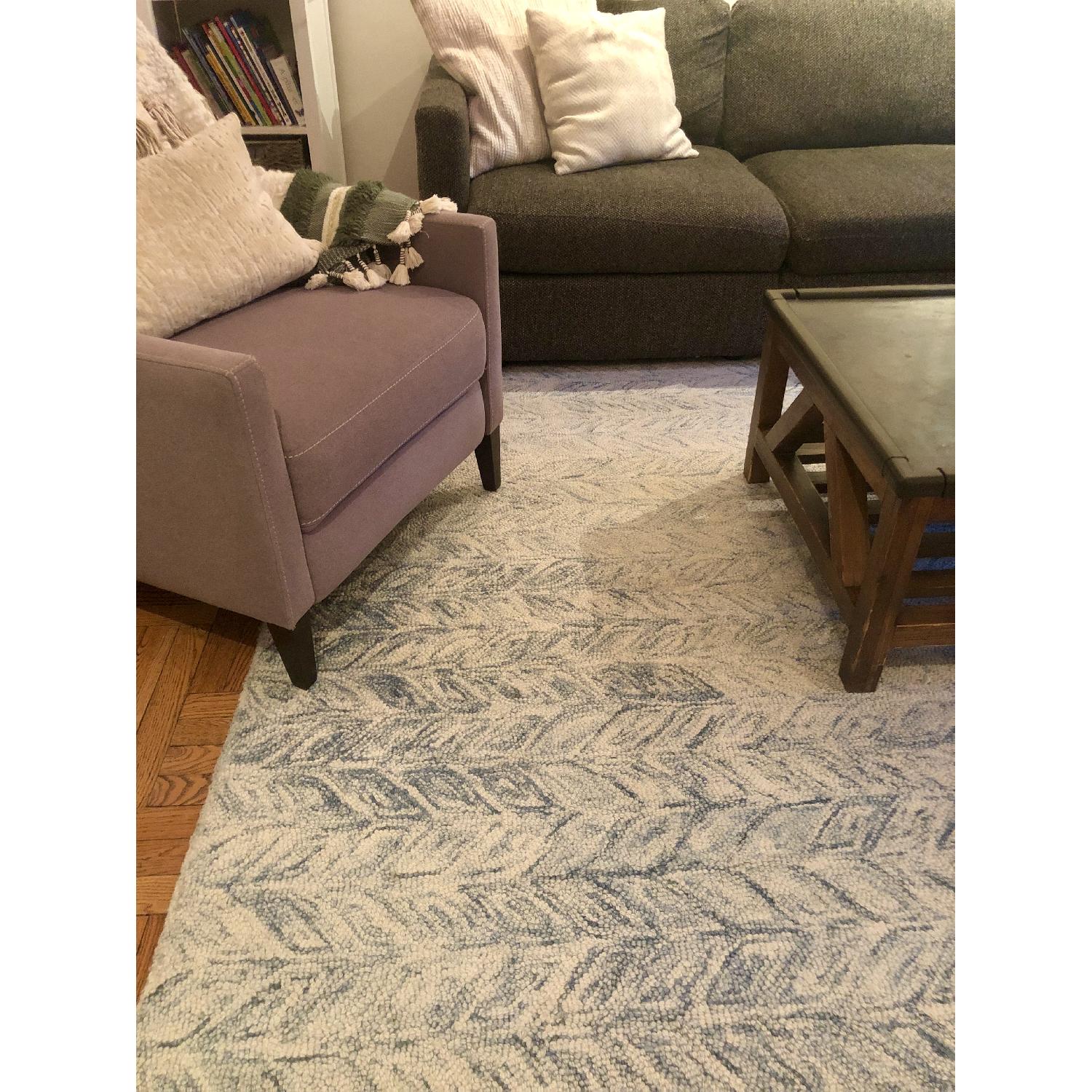 West Elm Vines Wool Rug in Blue Lagoon - image-1