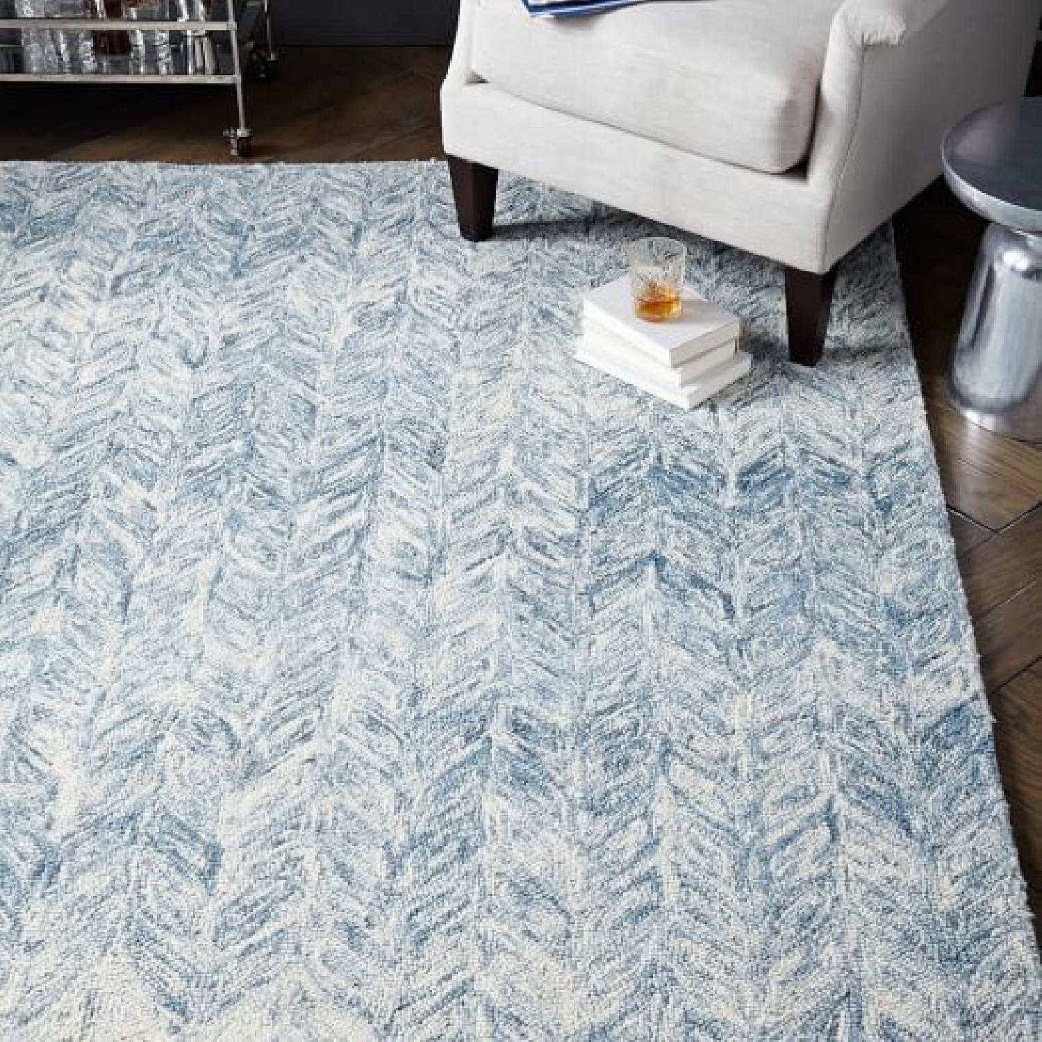 West Elm Vines Wool Rug in Blue Lagoon - image-4