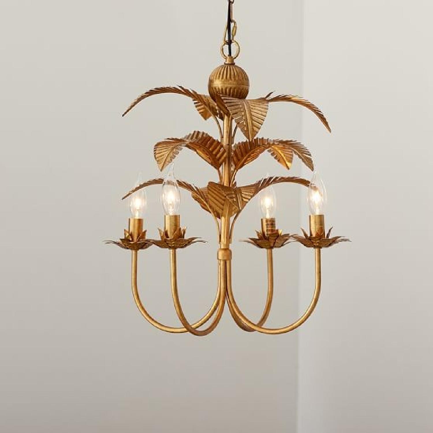 Pottery Barn Teen Gold Palm Chandelier - image-5