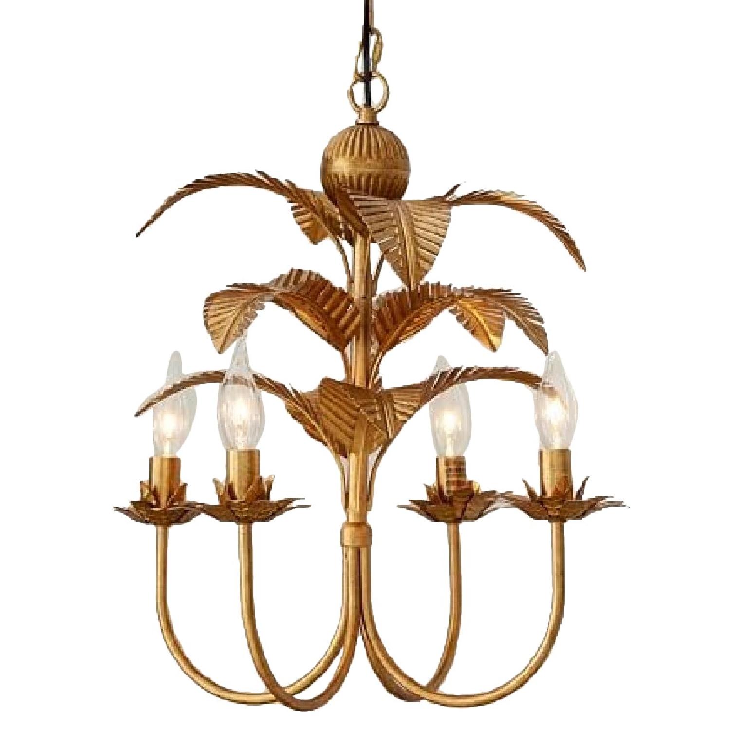 Pottery Barn Teen Gold Palm Chandelier - image-0