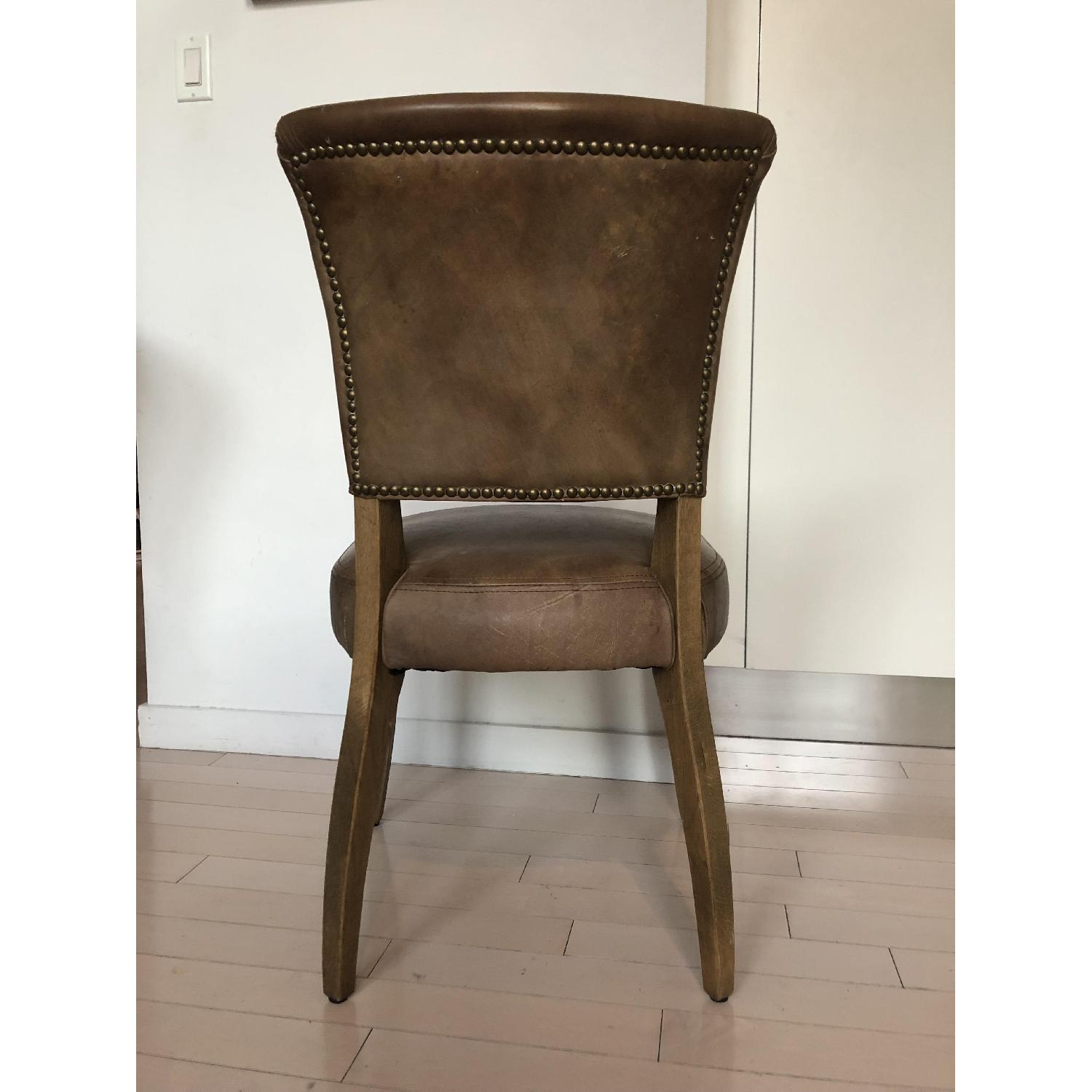 Restoration Hardware Adele Leather Dining Chairs - image-2