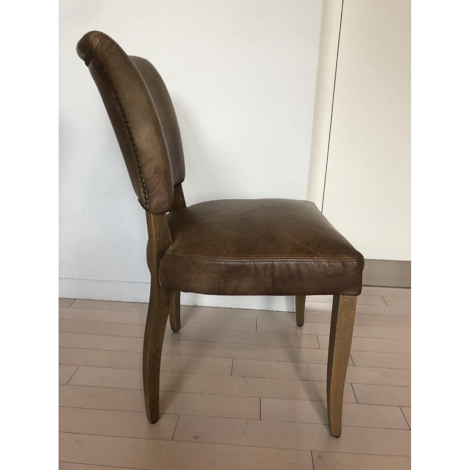 Restoration Hardware Adele Leather Dining Chairs - image-3