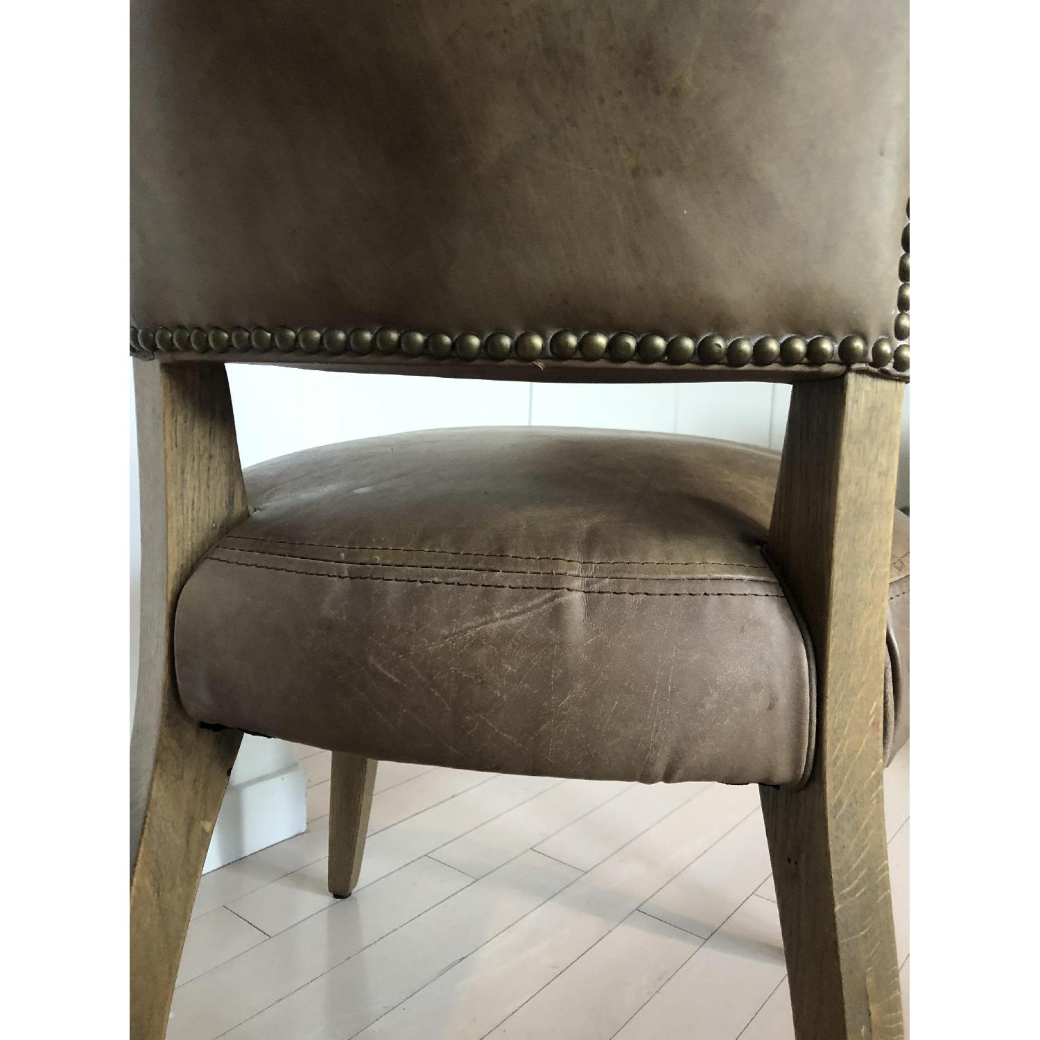 Restoration Hardware Adele Leather Dining Chairs - image-5