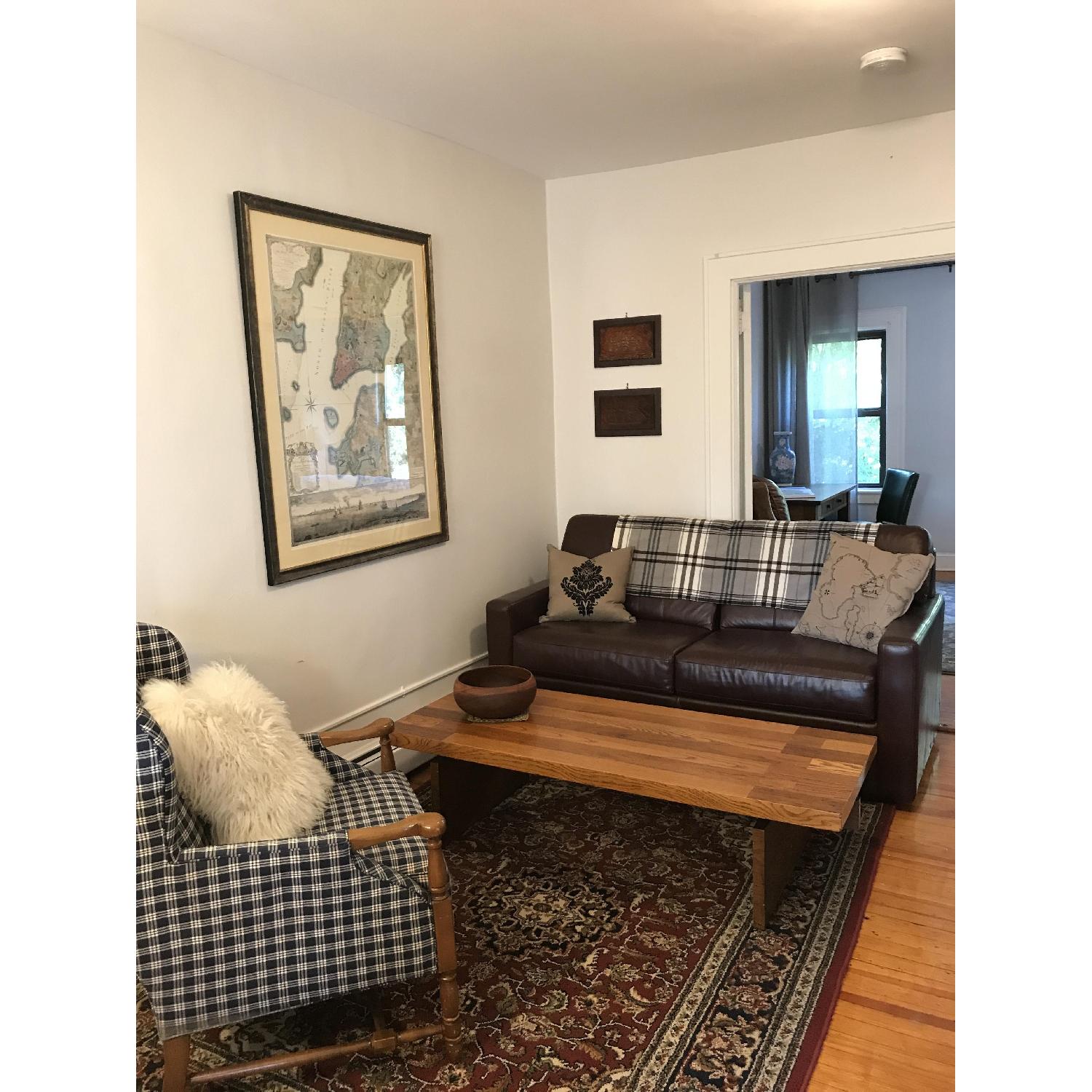 La-Z-Boy Brown Leather Sleeper Sofa - image-1