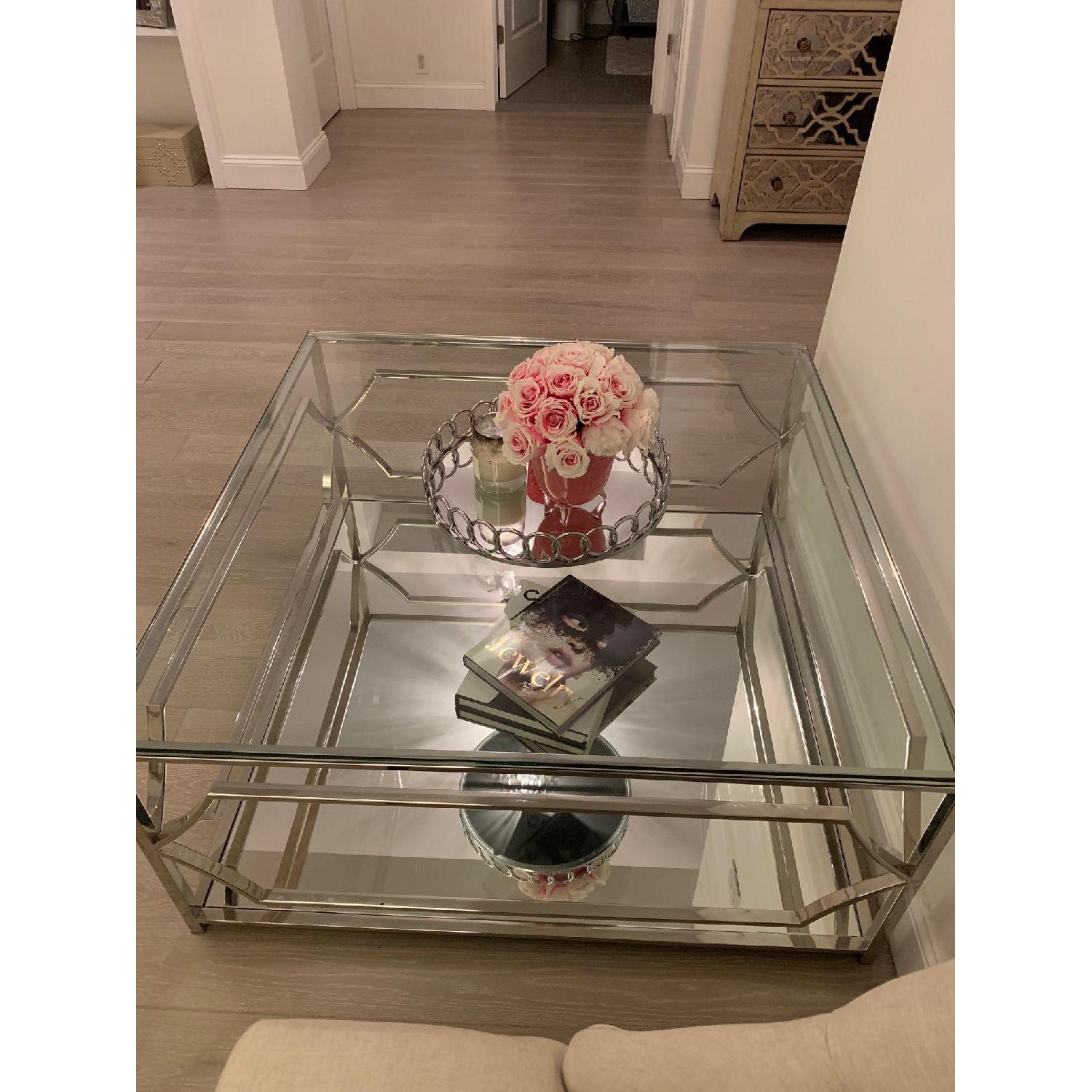 Pangea Home Edward Two Tiered Square Coffee Table - image-1
