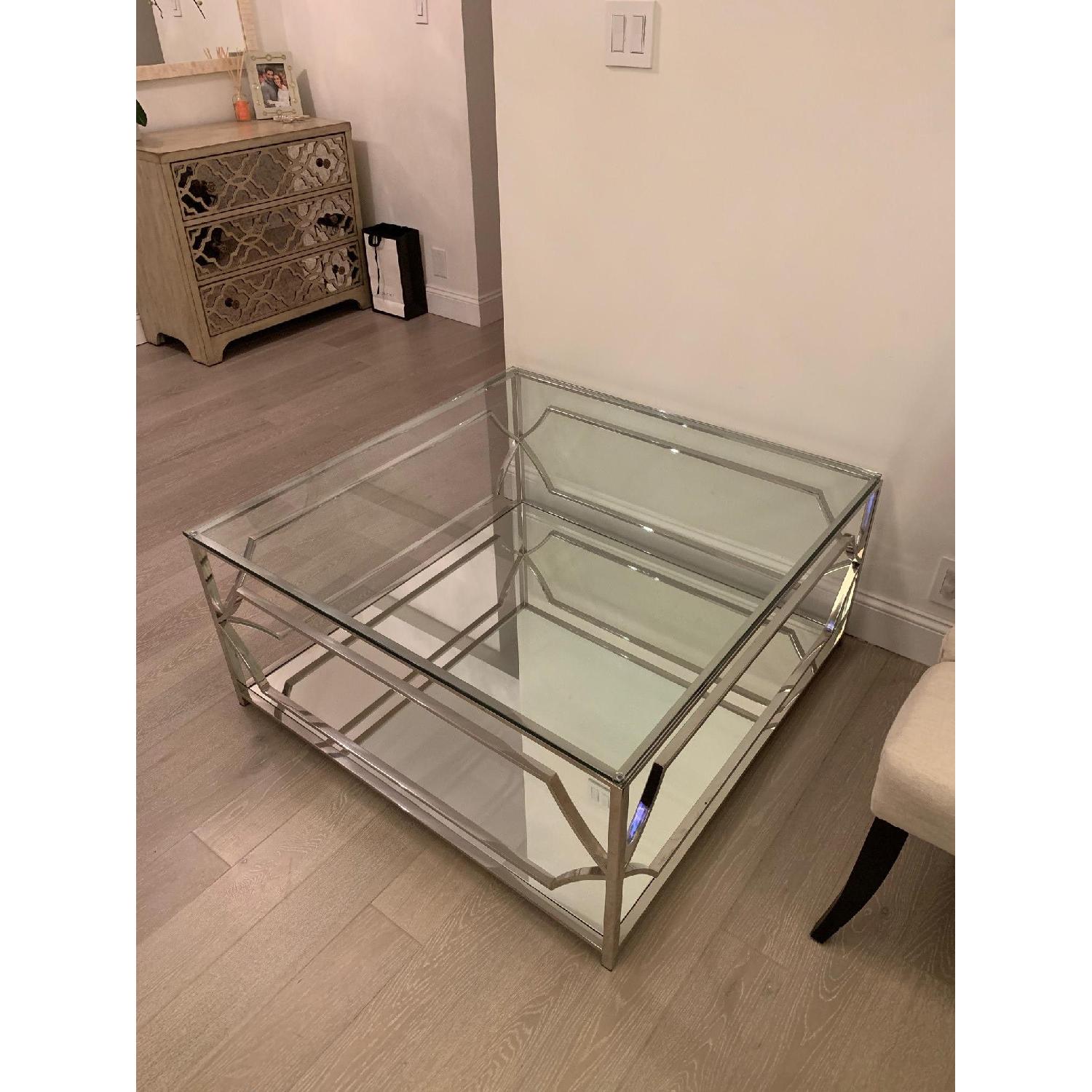 Pangea Home Edward Two Tiered Square Coffee Table AptDeco