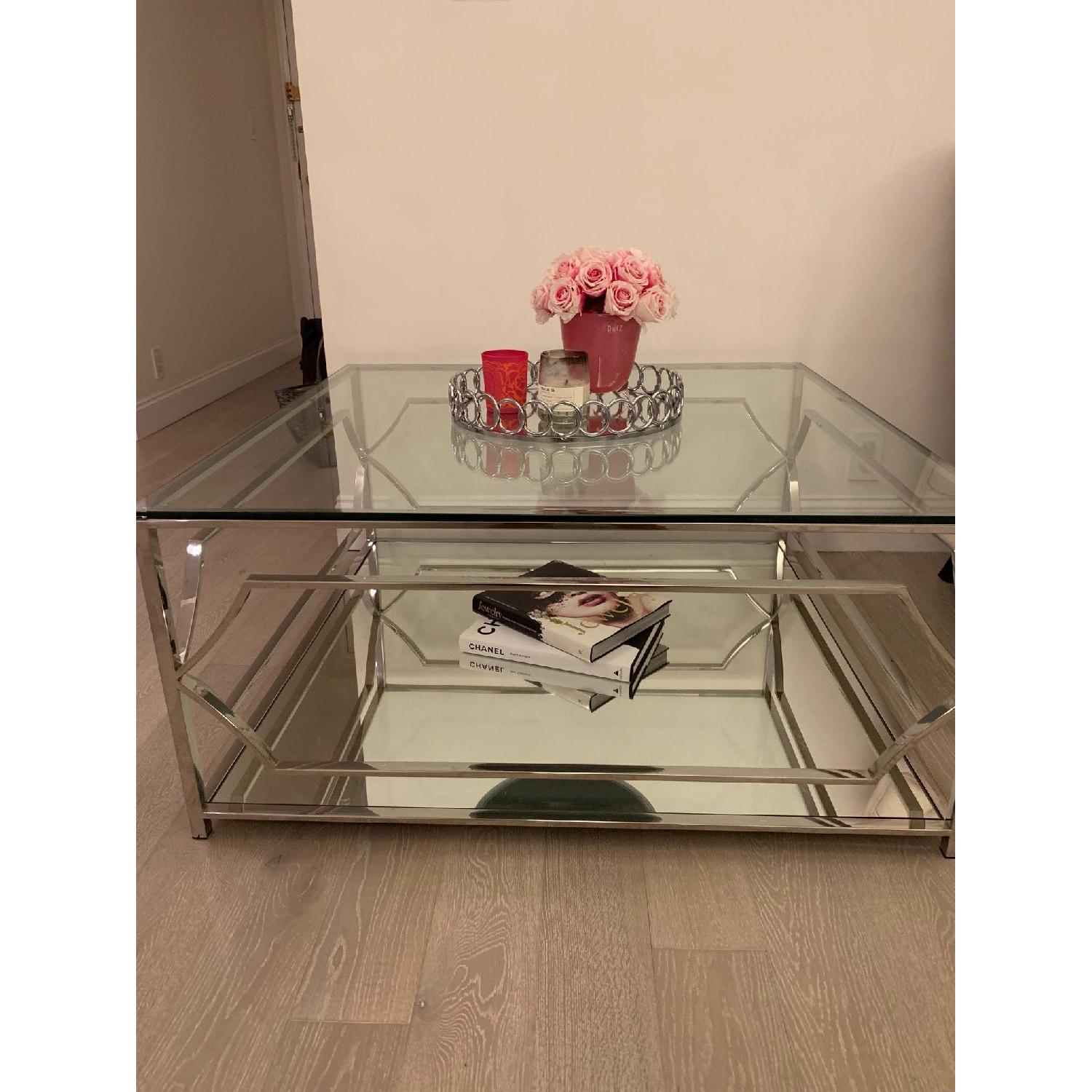 Pangea Home Edward Two Tiered Square Coffee Table - image-5
