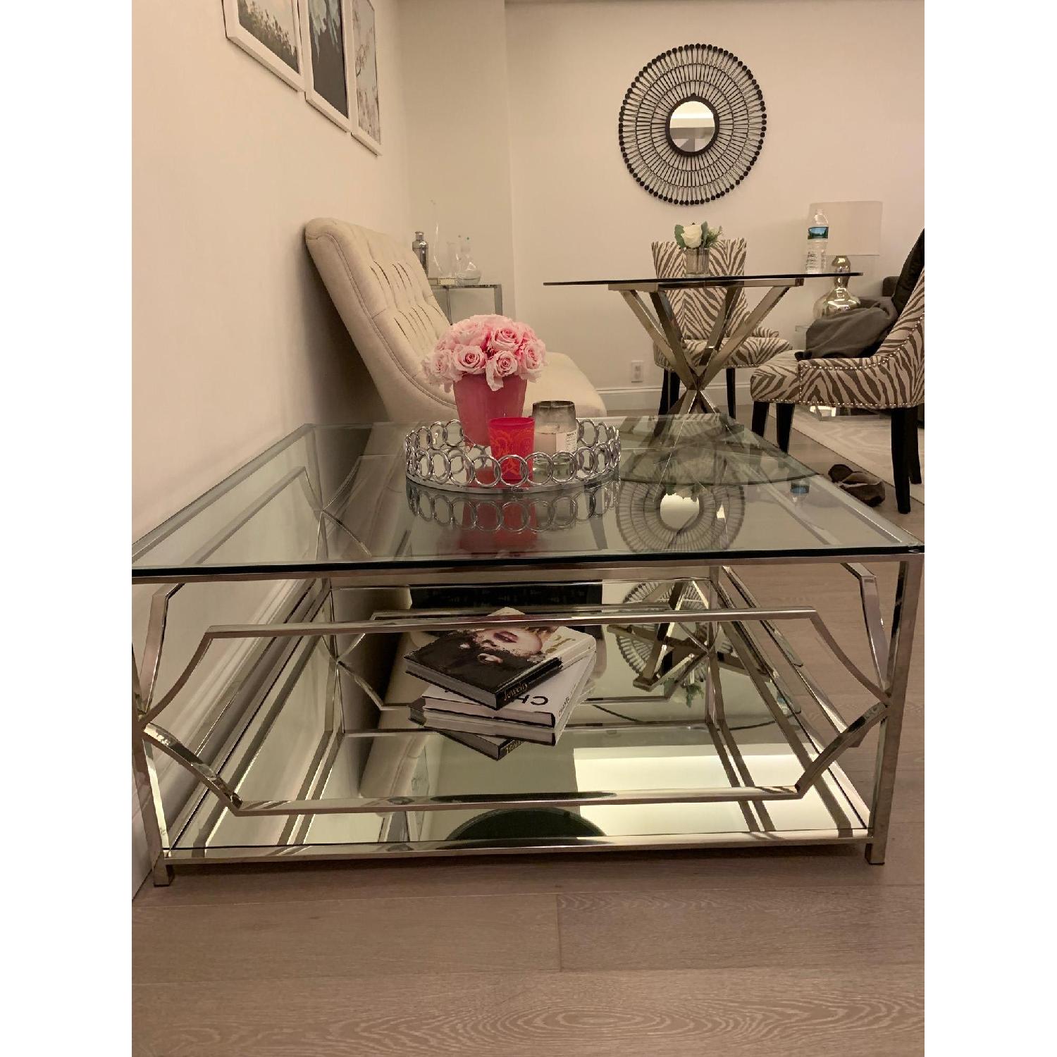 Pangea Home Edward Two Tiered Square Coffee Table AptDeco