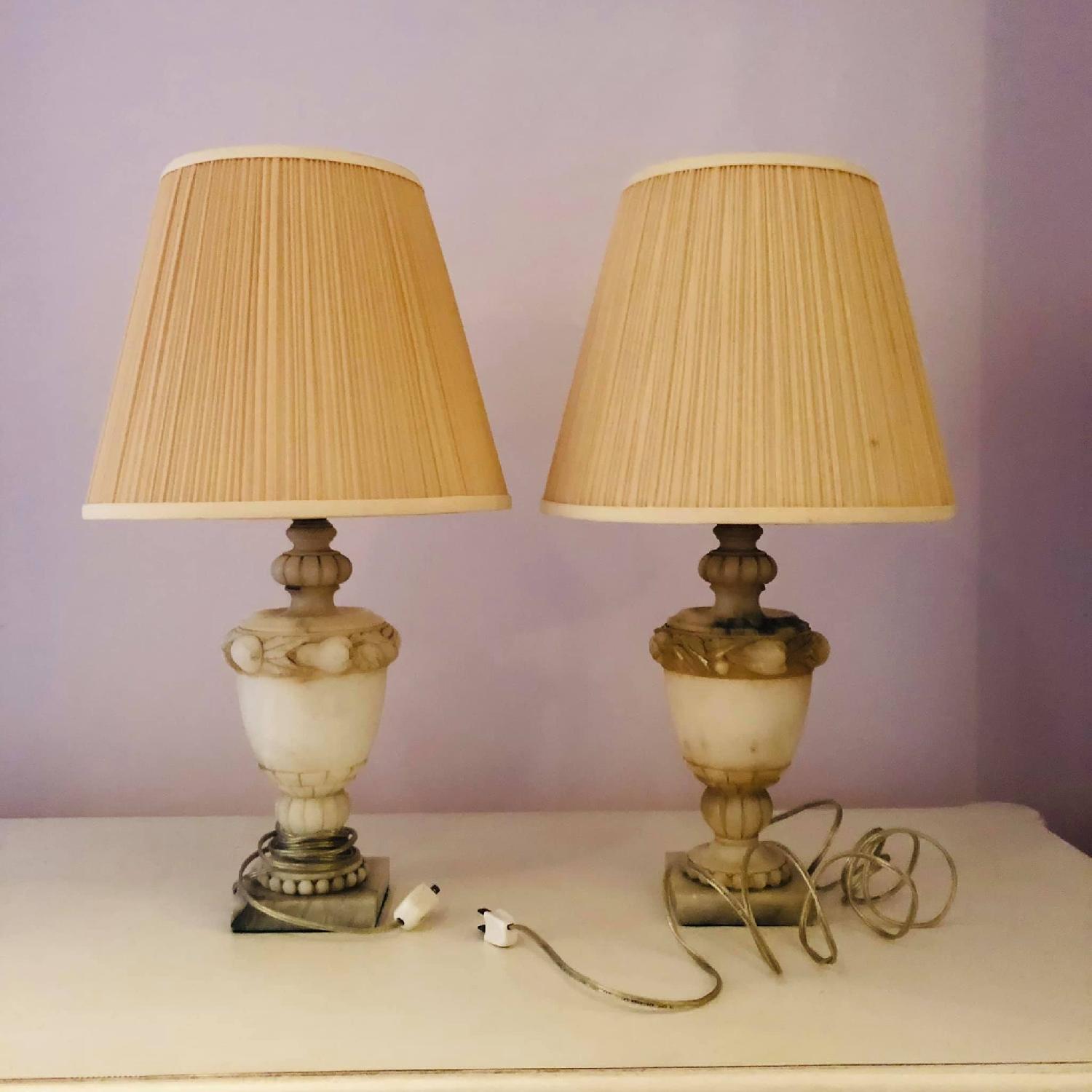 Antique Marble Table Lamps - image-1