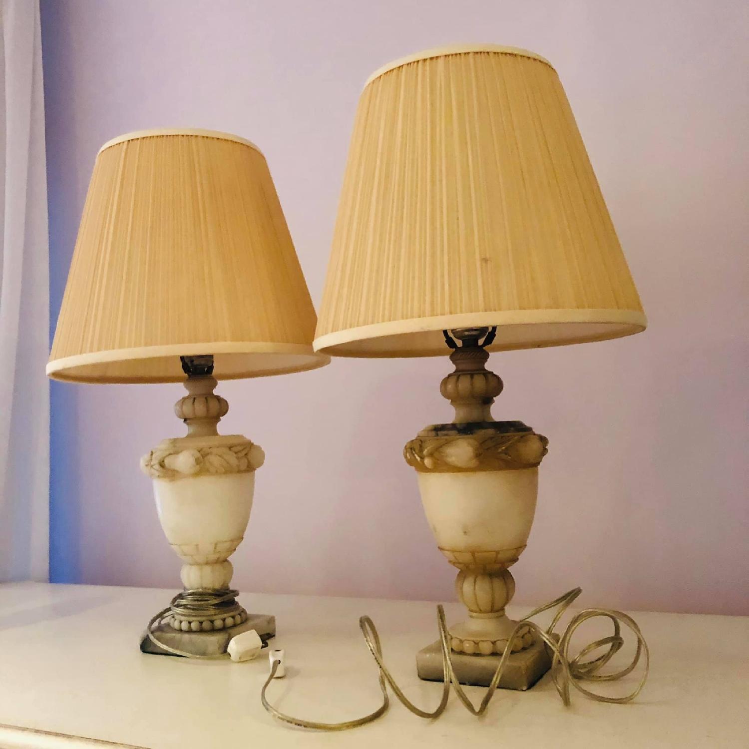 Antique Marble Table Lamps - image-2