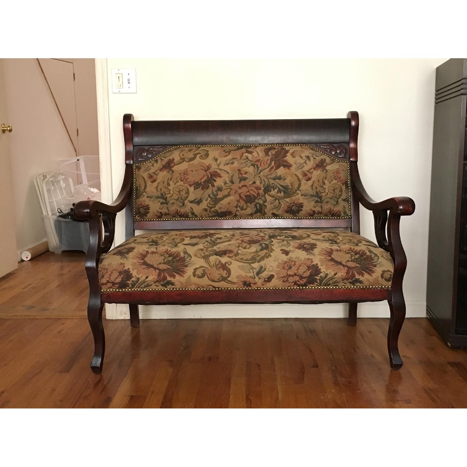 Antique Biedermeier/Queen Anne Style Loveseat - image-1